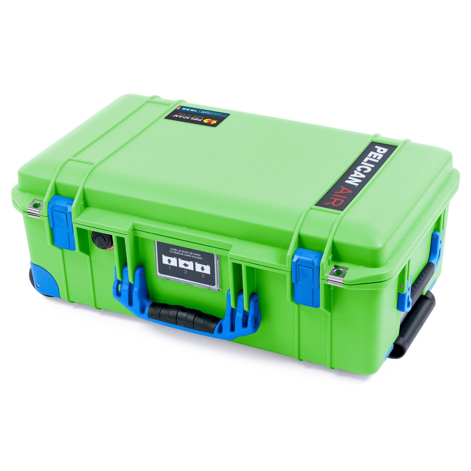 Pelican 1535 Air Carry - on Case - Lime Green & Blue Trolley - Empty