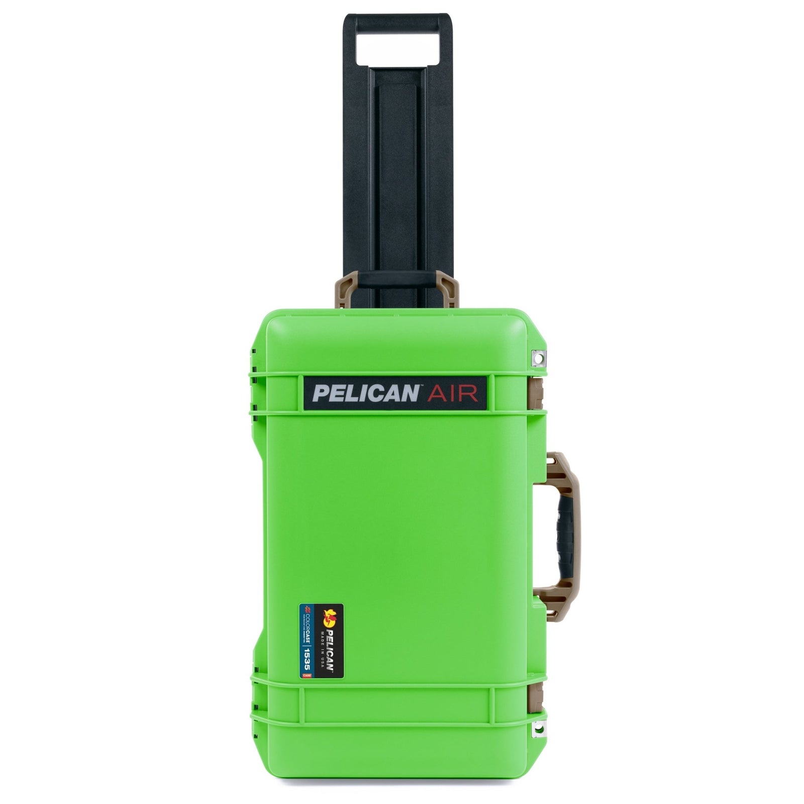 Pelican 1535 Air Carry - on Case - Lime Green & Dark Desert Dirt Trolley - Empty