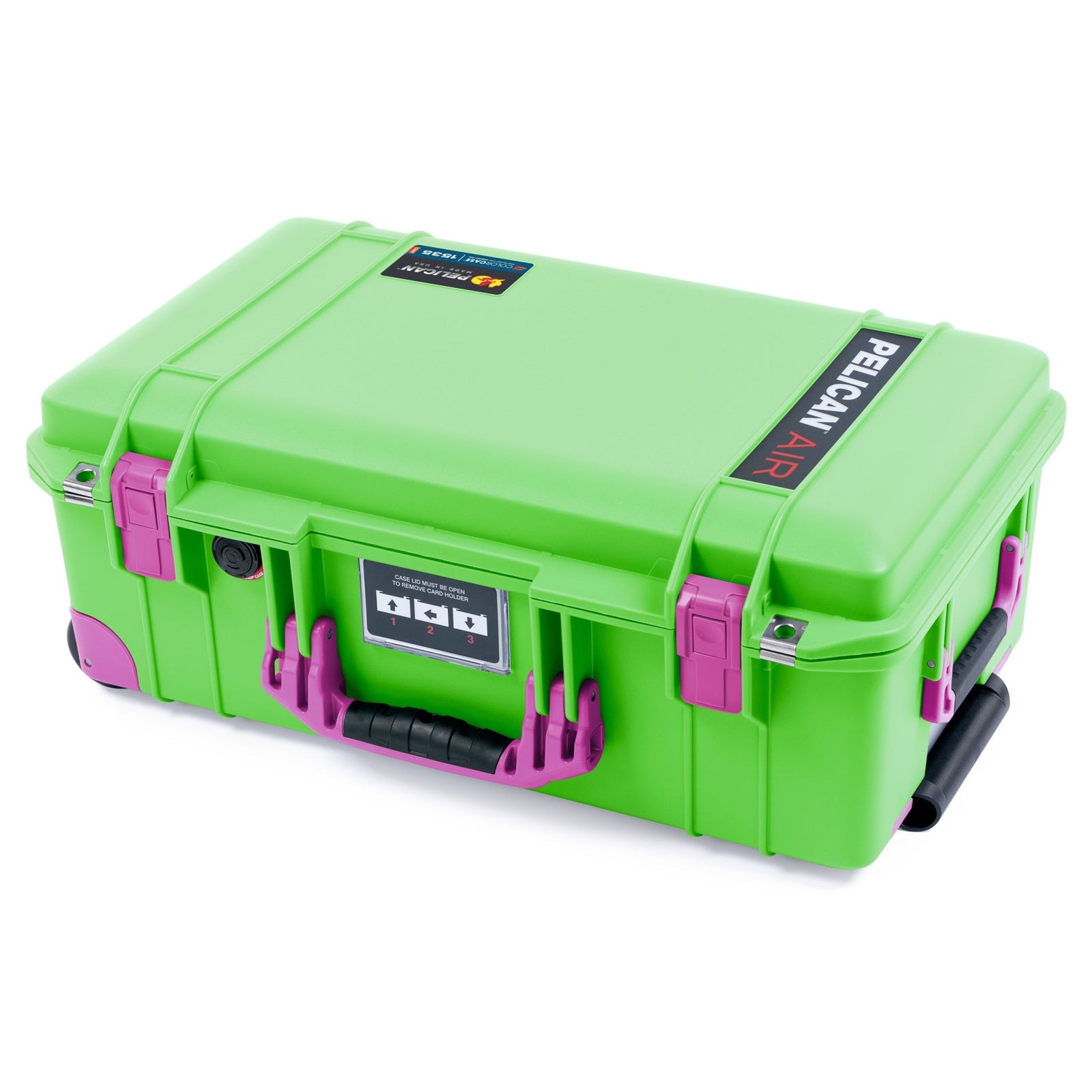Pelican 1535 Air Carry - on Case - Lime Green & Magenta Trolley - Empty