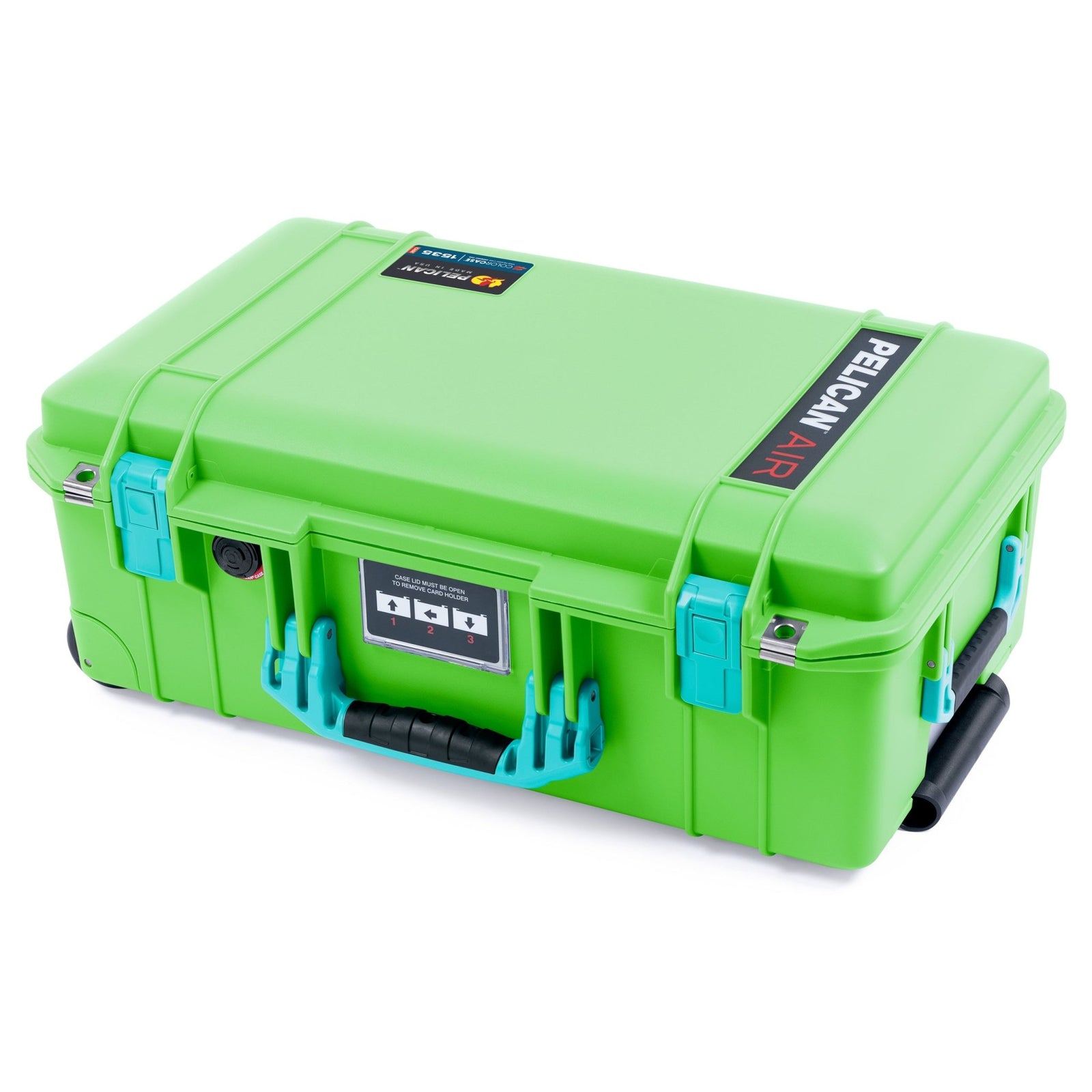 Pelican 1535 Air Carry - on Case - Lime Green & Teal - Empty