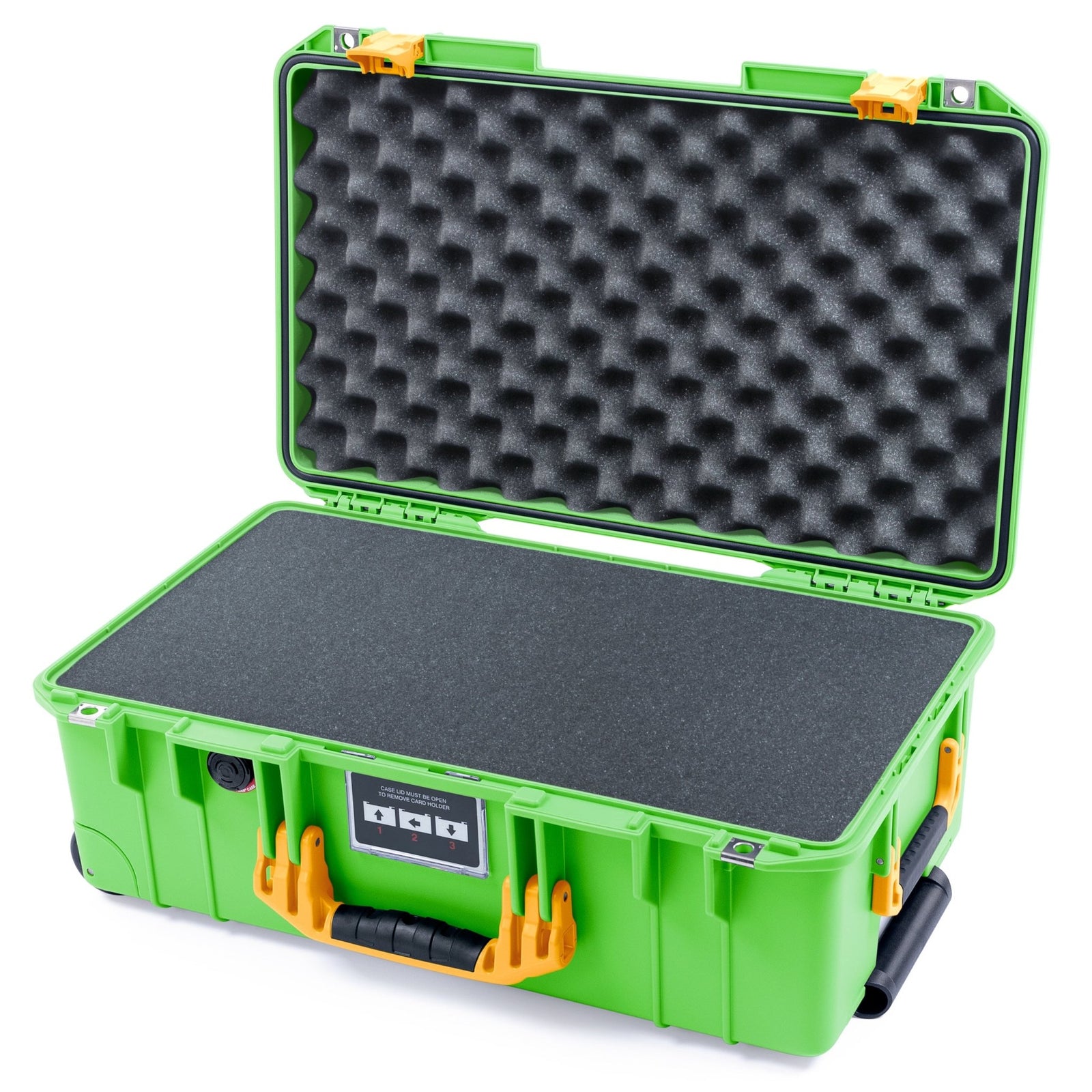 Pelican 1535 Air Carry - on Case - Lime Green & Yellow - Pick & Pluck Foam / Convoluted Lid Foam