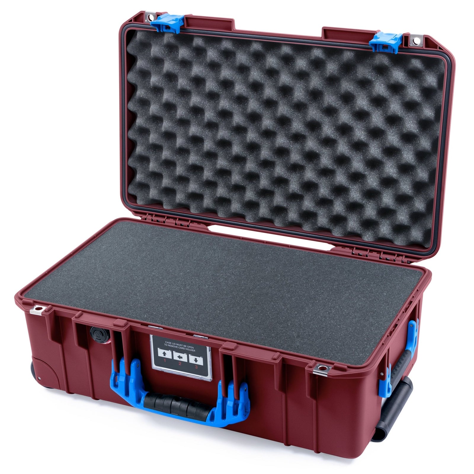 Pelican 1535 Air Carry-on Case - Oxblood & Blue - Pick & Pluck Foam / Convoluted Lid Foam