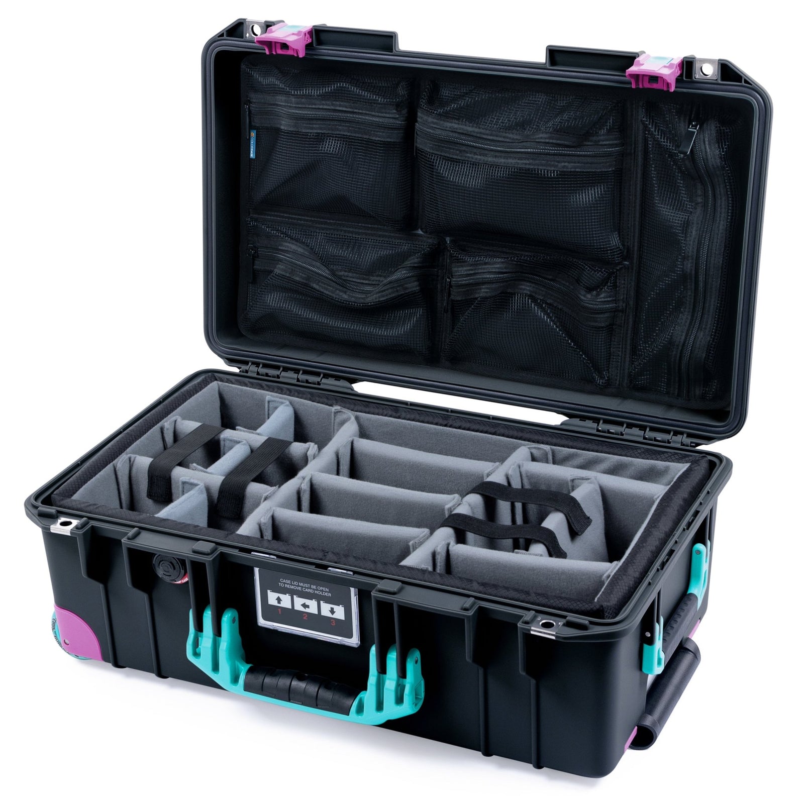 Pelican 1535 Air Retro Remix Case - Miami Nights - Padded Microfiber Dividers / Mesh Lid Organizer