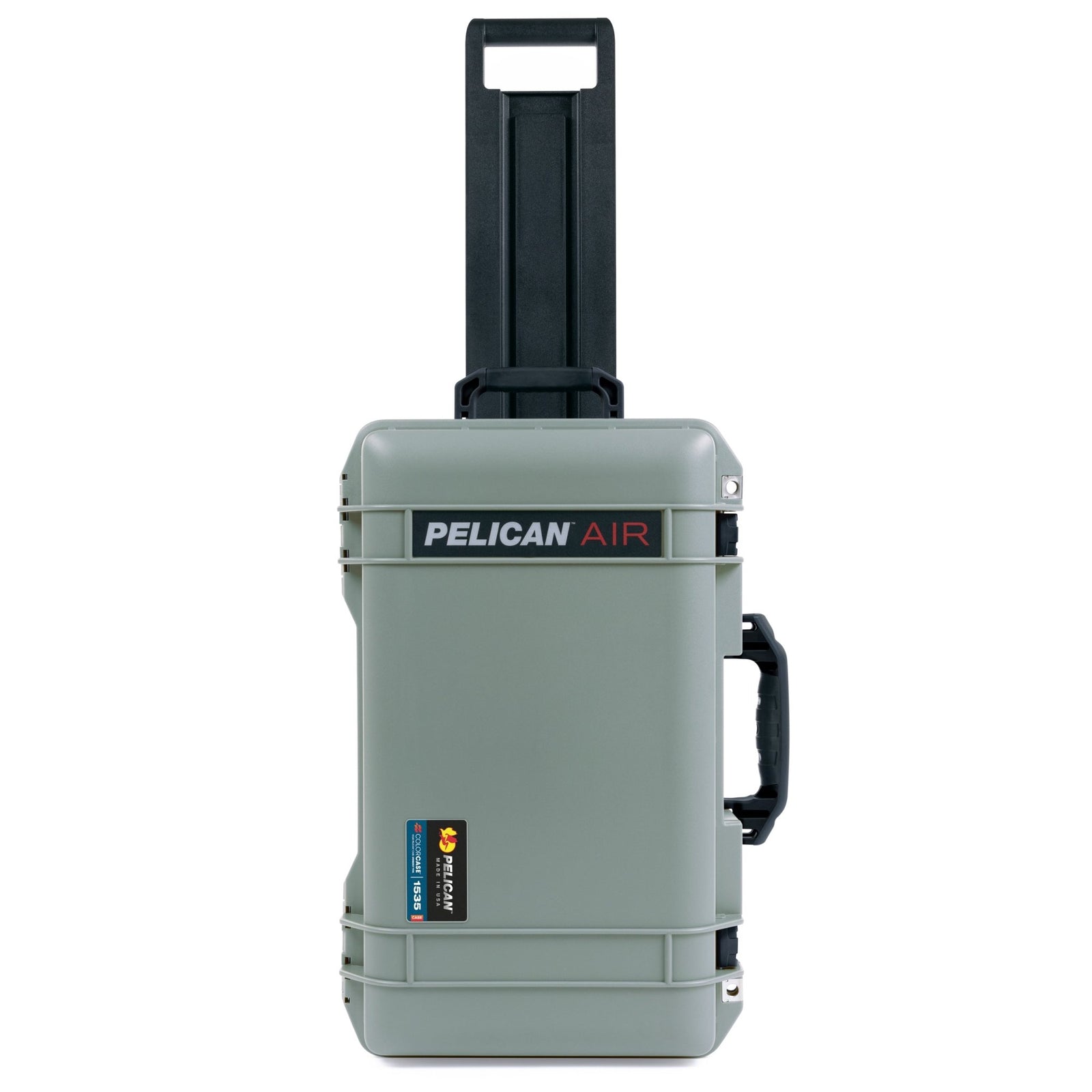 Pelican 1535 Air Carry - on Case - Sage & Black TSA Latches + Trolley - TRVL Lid Organizer Only
