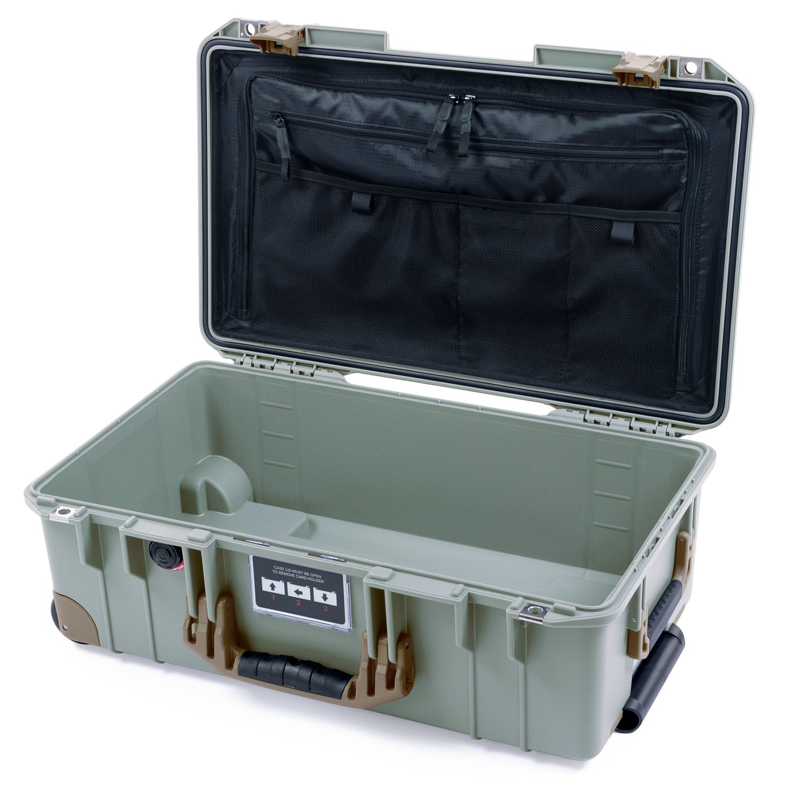 Pelican 1535 Air Carry - on Case - Sage & Dark Desert Dirt Trolley - TRVL Lid Organizer Only