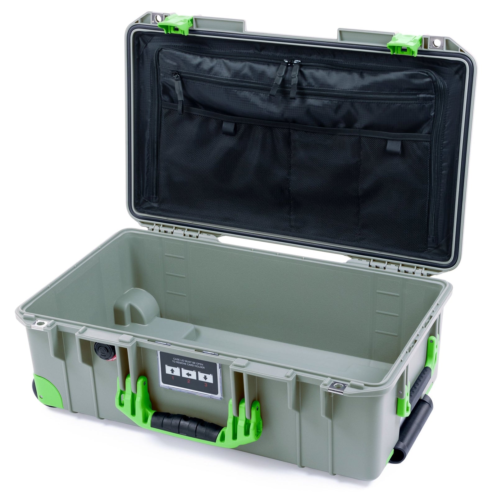 Pelican 1535 Air Carry - on Case - Sage & Lime Green Trolley - TRVL Lid Organizer Only