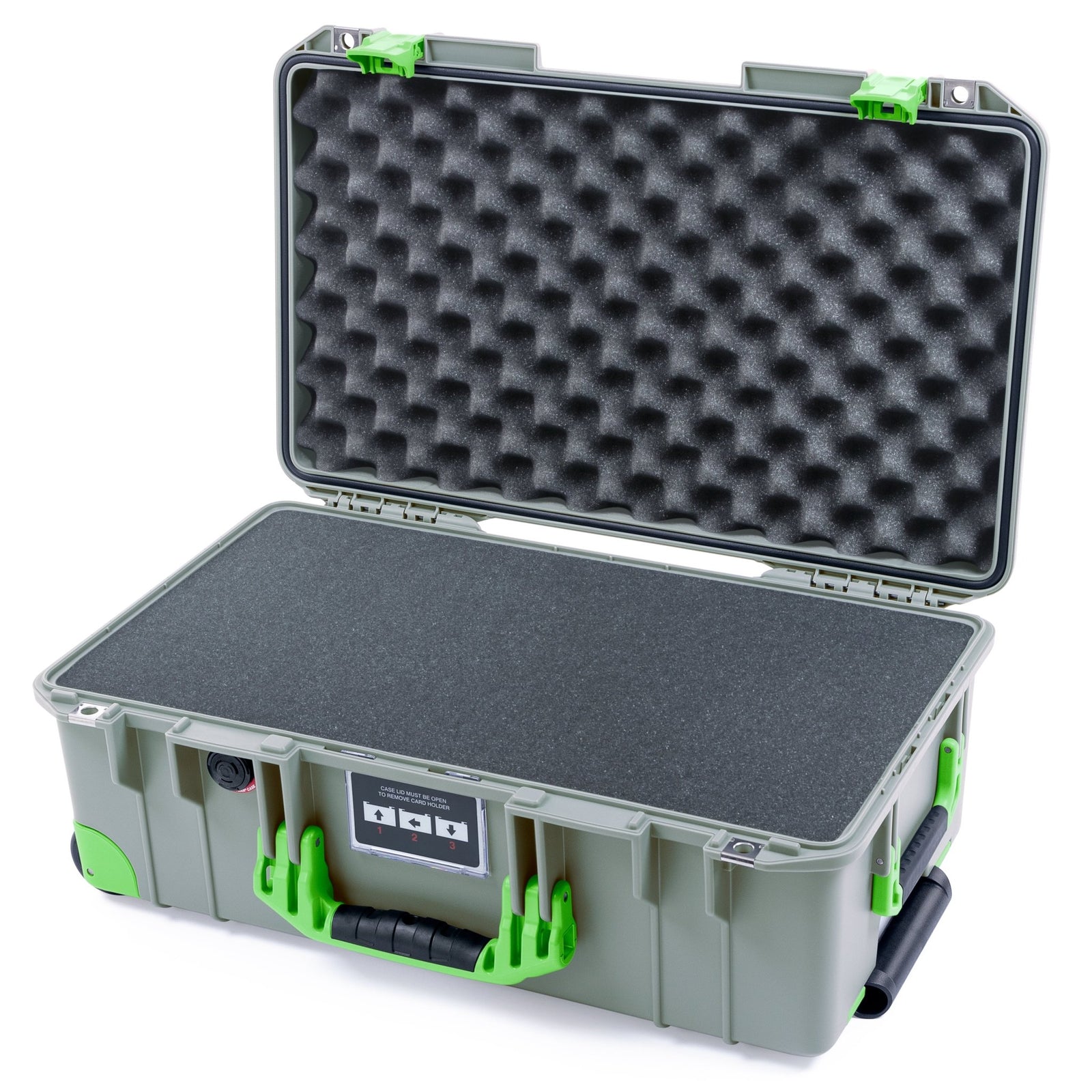Pelican 1535 Air Carry - on Case - Sage & Lime Green Trolley - Pick & Pluck Foam / Convoluted Lid Foam