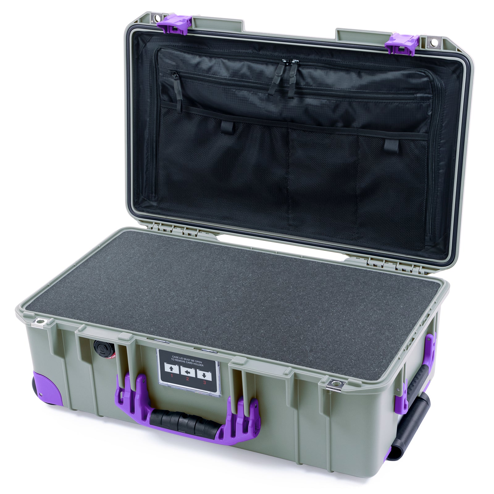 Pelican 1535 Air Carry-on Case - Sage & Purple Trolley