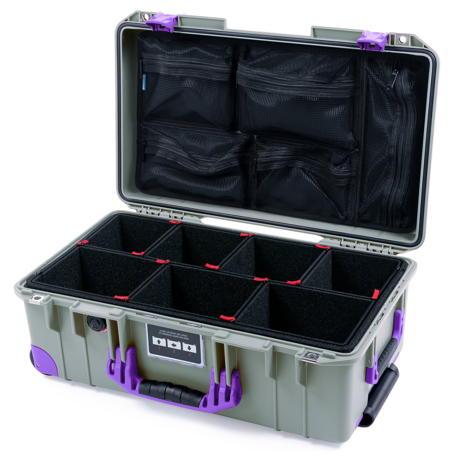 Pelican 1535 Air Carry-on Case - Sage & Purple Trolley