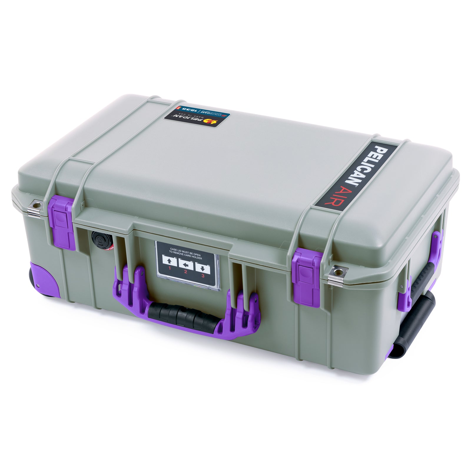 Pelican 1535 Air Carry-on Case - Sage & Purple Trolley