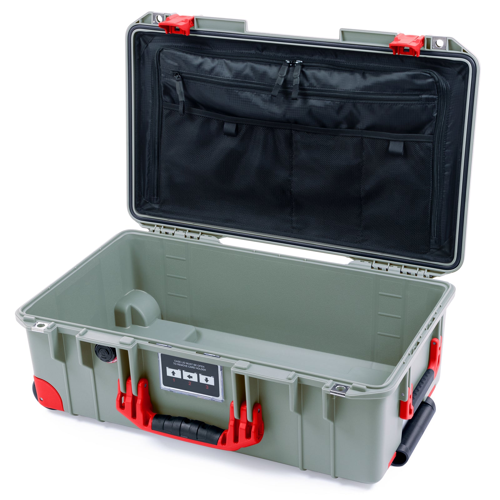 Pelican 1535 Air Carry-on Case - Sage & Red Trolley