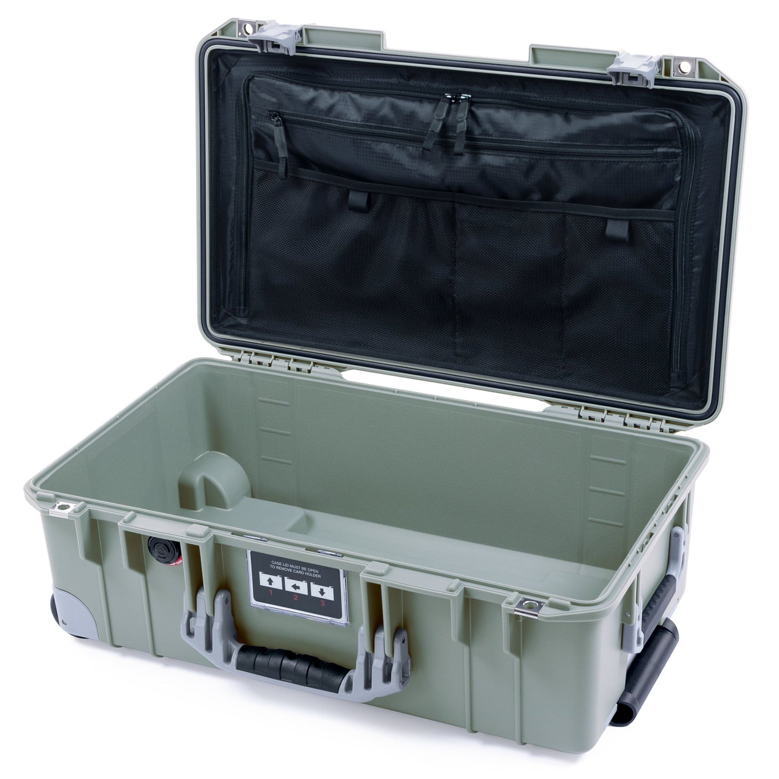 Pelican 1535 Air Carry - on Case - Sage & Silver Trolley - TRVL Lid Organizer Only