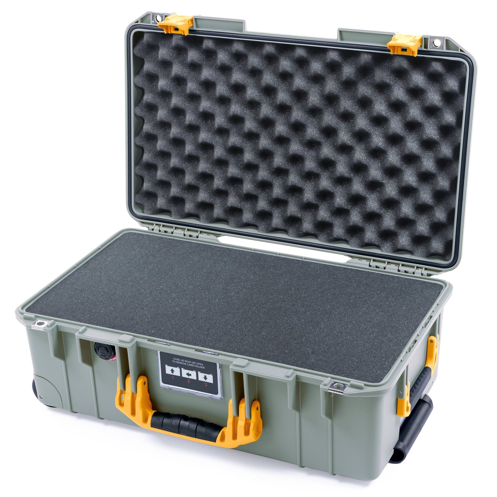 Pelican 1535 Air Carry - on Case - Sage & Yellow - Pick & Pluck Foam / Convoluted Lid Foam