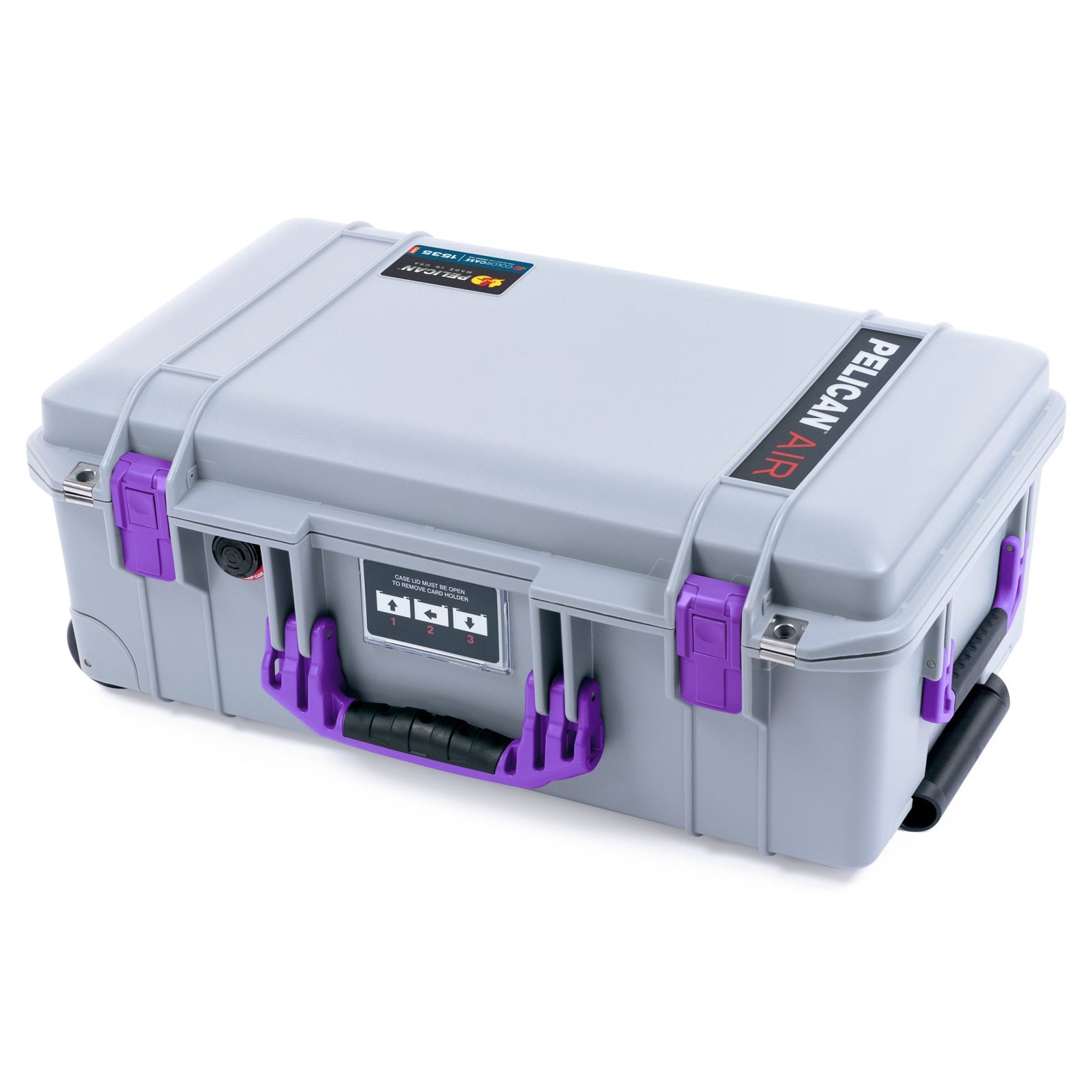 Pelican 1535 Air Carry - on Case - Silver & Purple - Empty