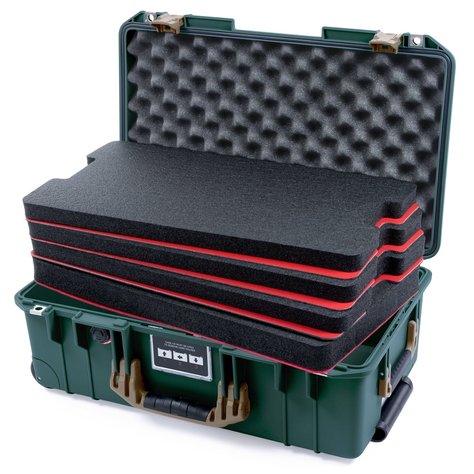 Pelican 1535 Air Carry - on Case - Trekking Green & Dark Desert Dirt - DIY Tool Foam Kit / Convoluted Lid Foam