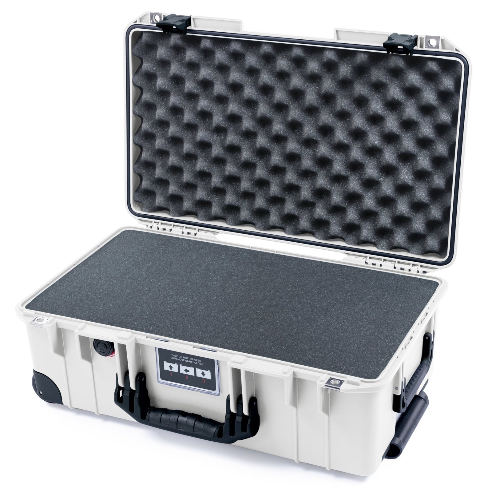 Pelican 1535 Air Carry - on Case - Whiteout & Black Trolley - Pick & Pluck Foam / Convoluted Lid Foam