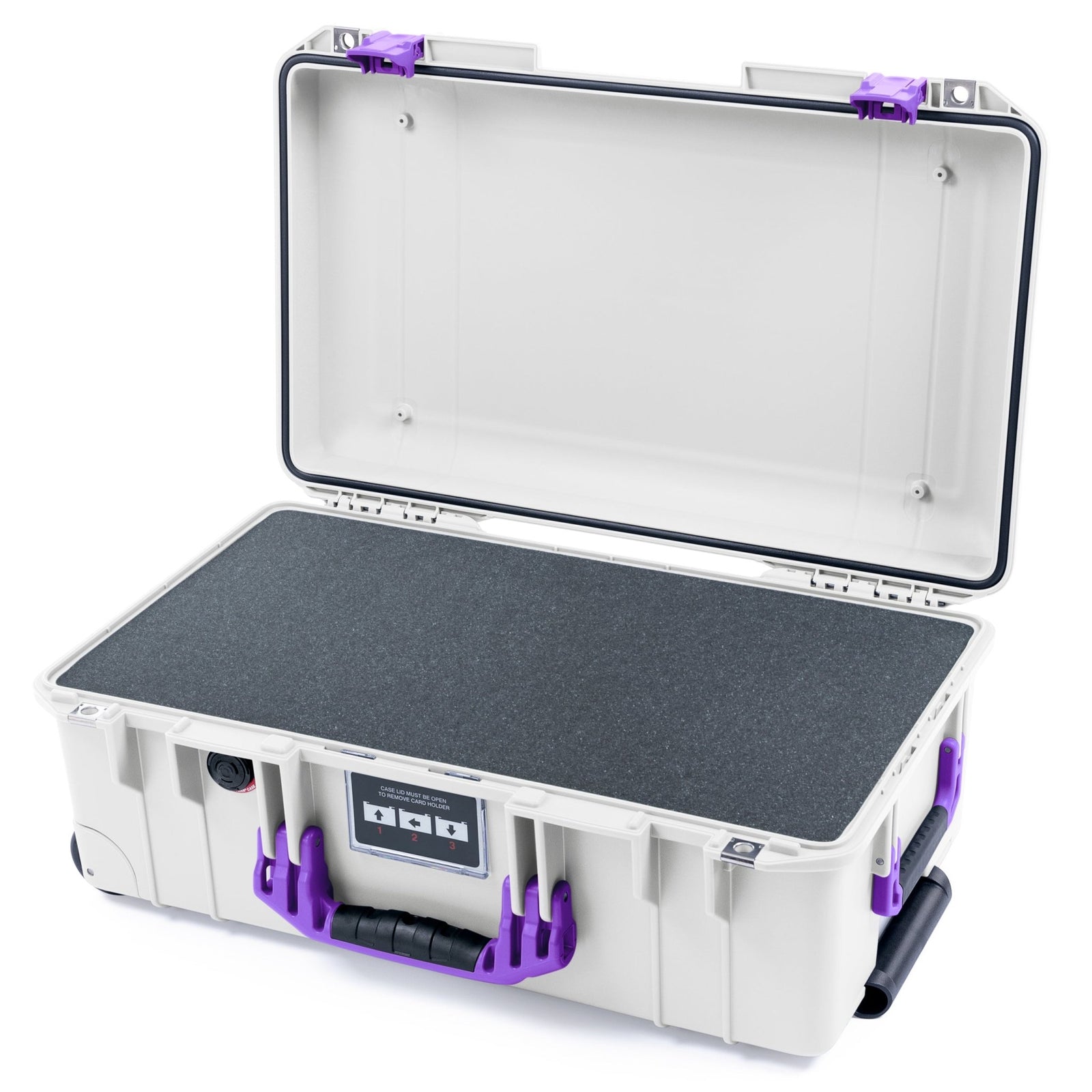 Pelican 1535 Air Carry - on Case - Whiteout & Purple - Pick & Pluck Foam / Convoluted Lid Foam