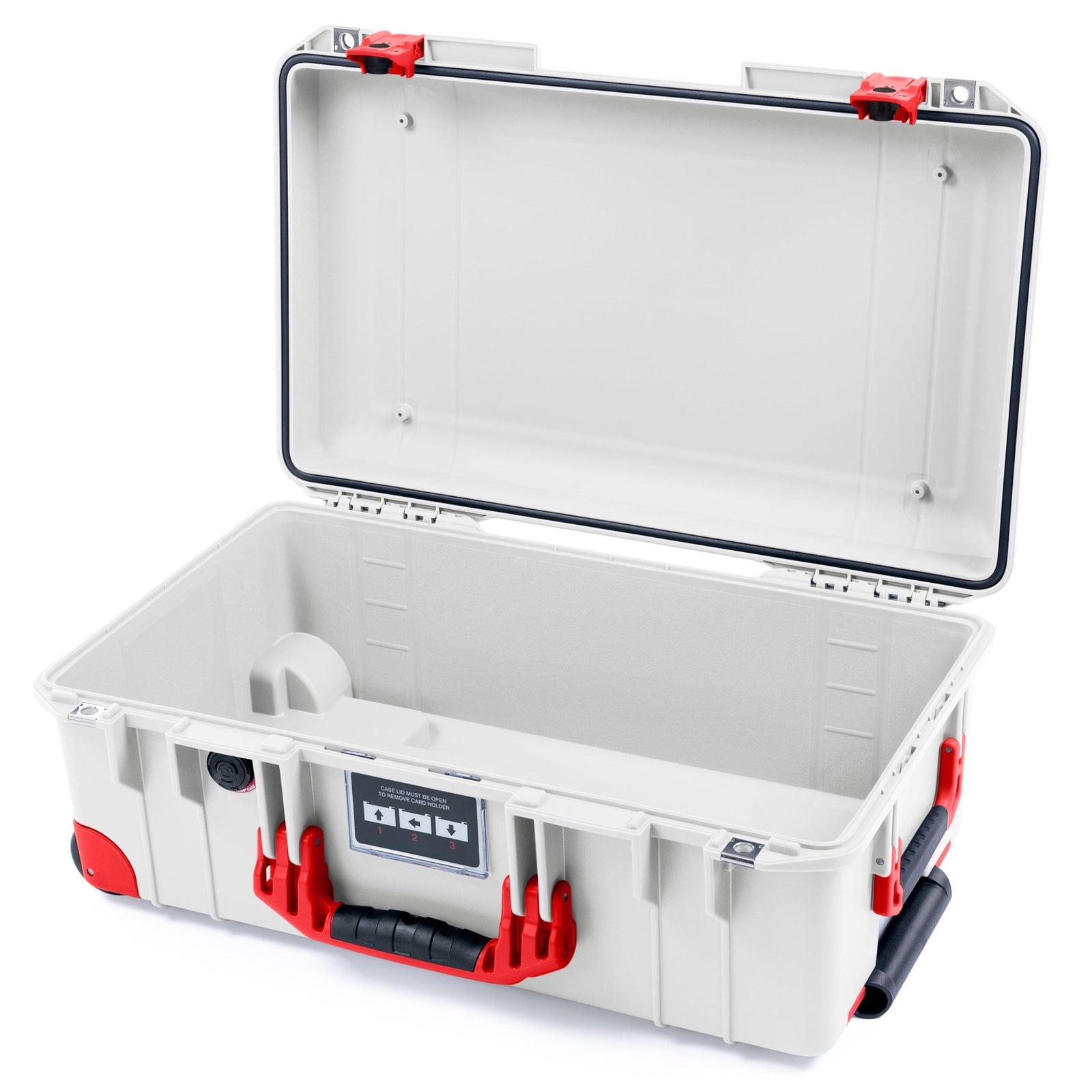 Pelican 1535 Air Carry - on Case - Whiteout & Red TSA Latches + Trolley - Empty
