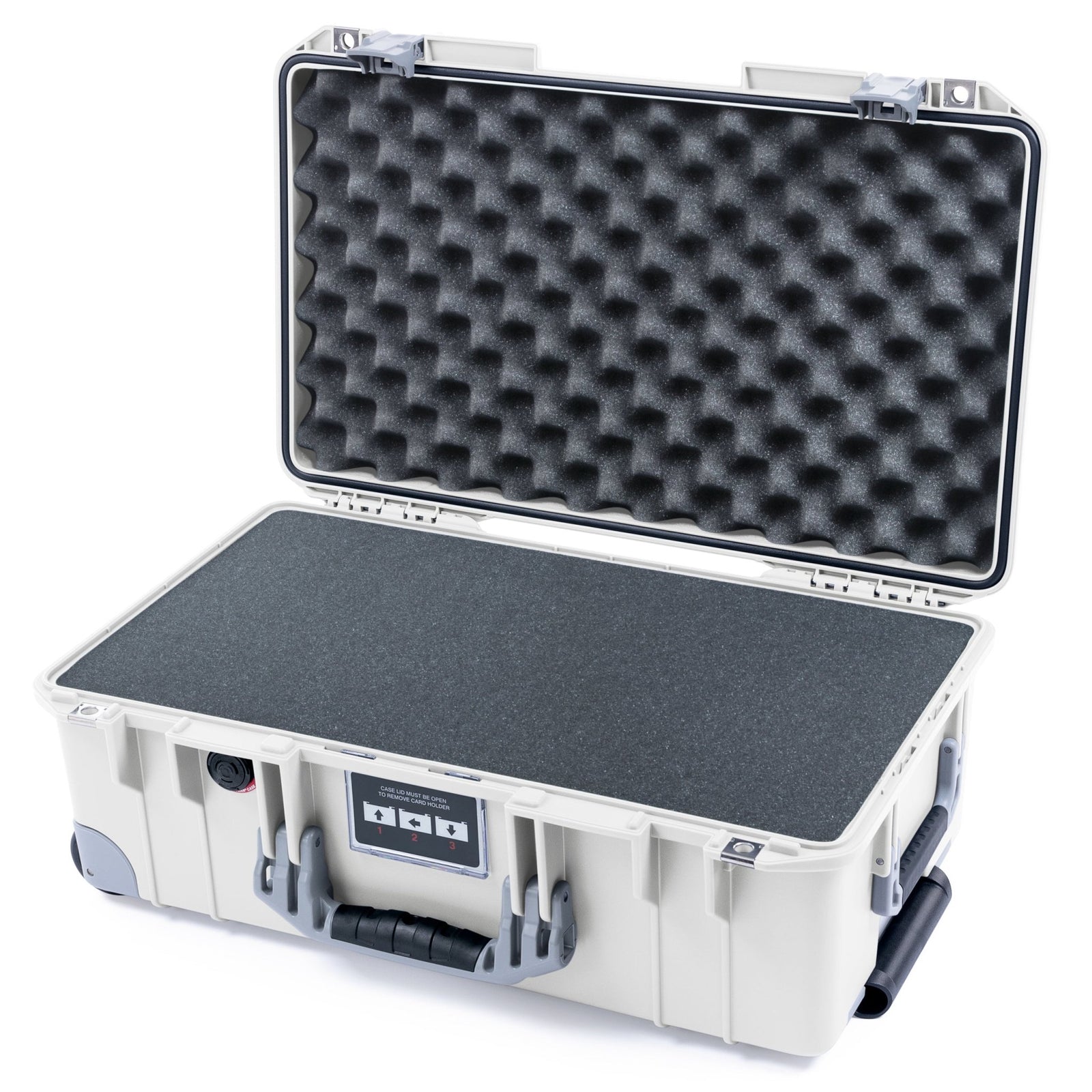 Pelican 1535 Air Carry - on Case - Whiteout & Silver Trolley - Pick & Pluck Foam / Convoluted Lid Foam