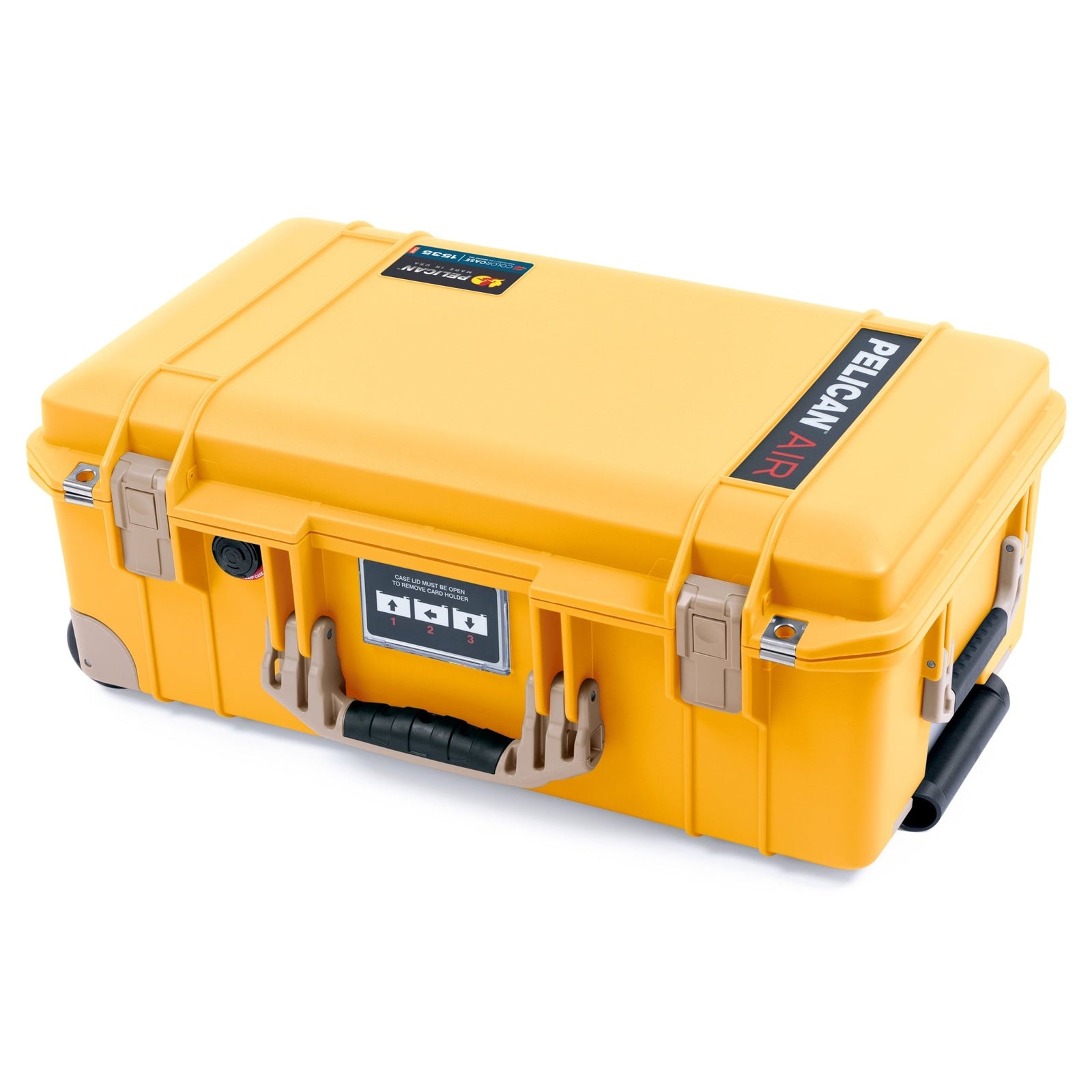 Pelican 1535 Air Carry - on Case - Yellow & Desert Tan Trolley - Empty