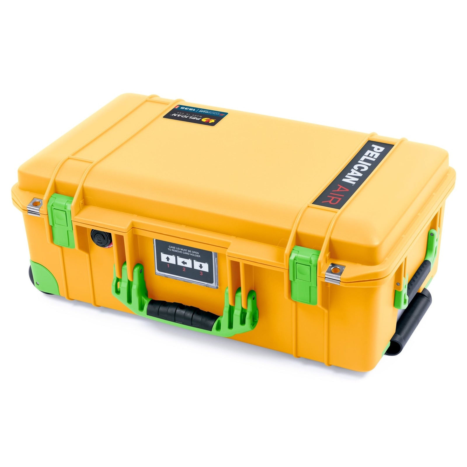Pelican 1535 Air Carry - on Case - Yellow & Lime Green Trolley - Empty