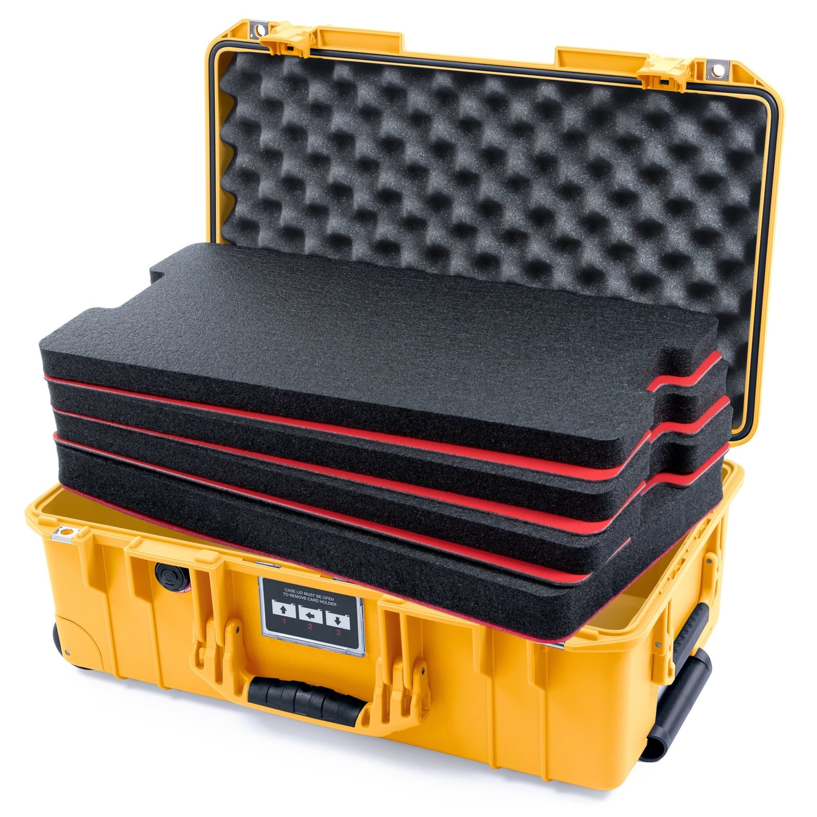 Pelican 1535 Air Carry - on Case - Yellow - DIY Tool Foam Kit / Convoluted Lid Foam