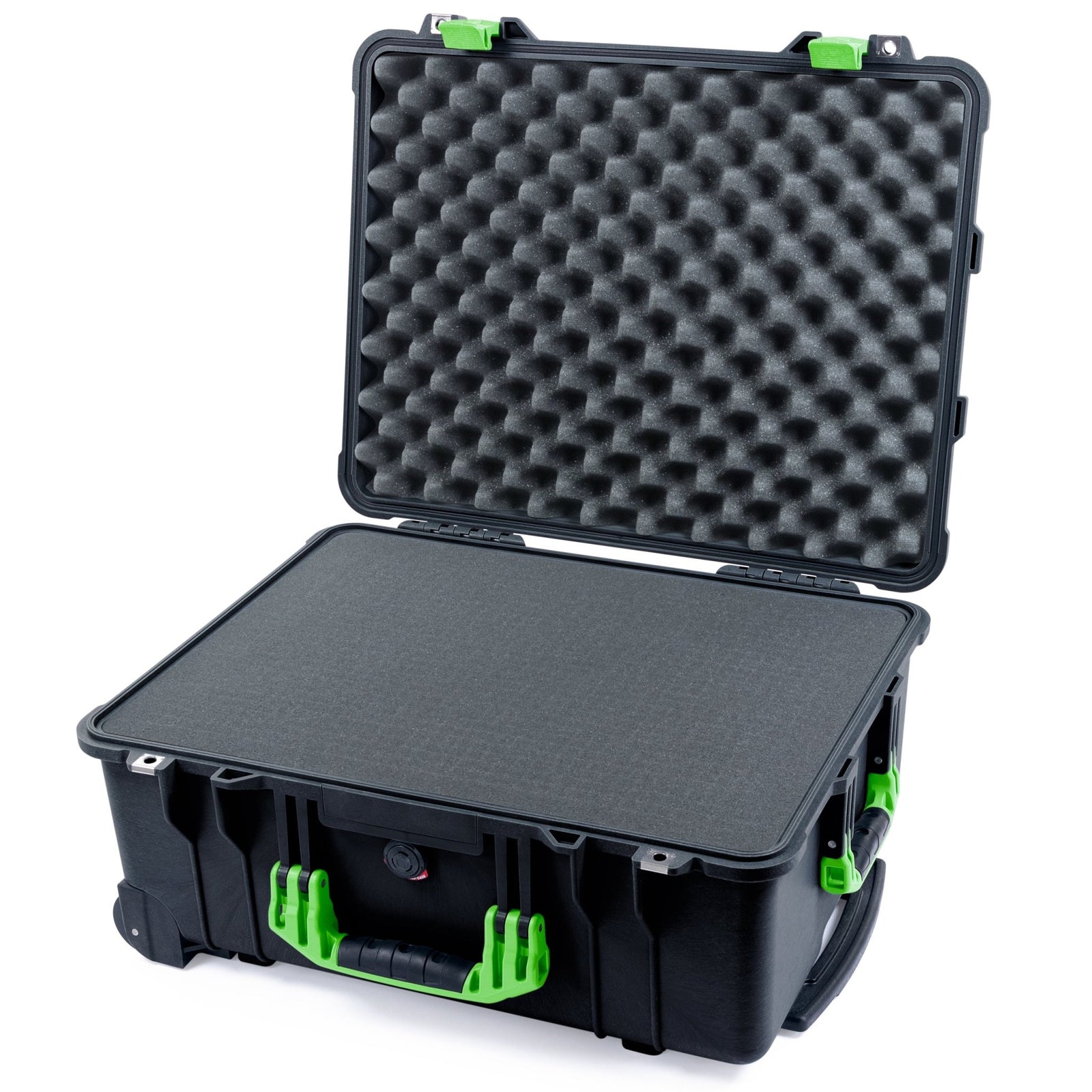 Pelican 1560 Case - Black & Lime Green - Pick & Pluck Foam / Lid Foam