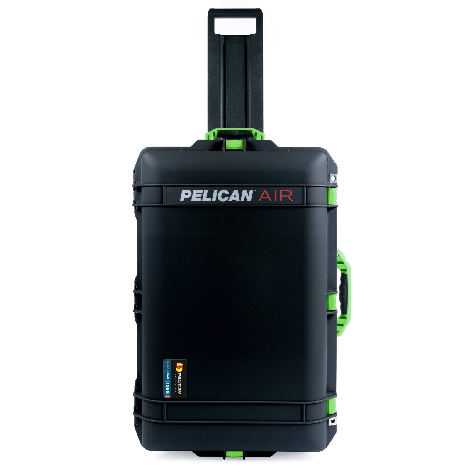 Pelican 1595 Air Case - Black & Lime Green Trolley - Empty