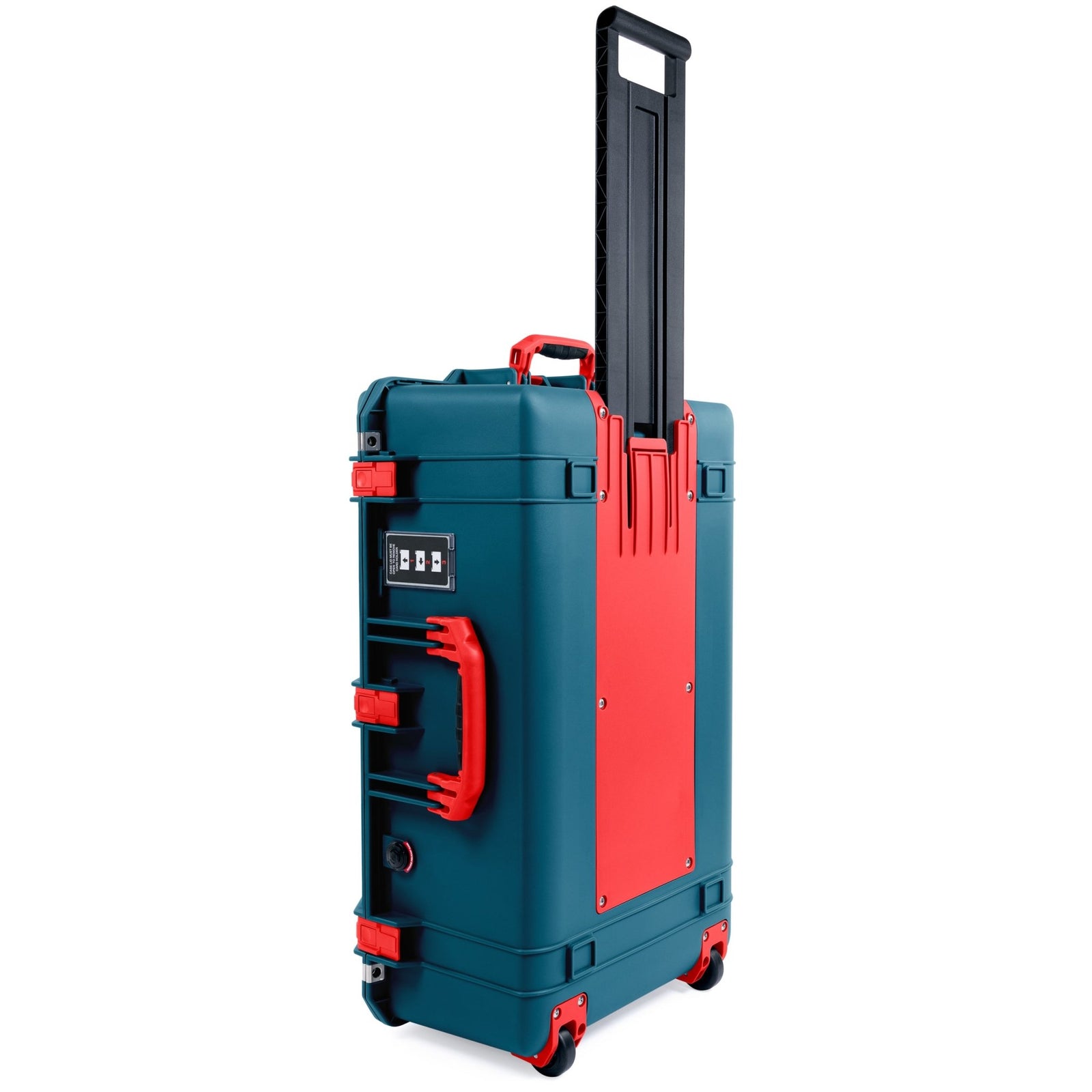 Pelican 1595 Air Case - Indigo & Red Trolley - Pick & Pluck Foam / TRVL Lid Organizer