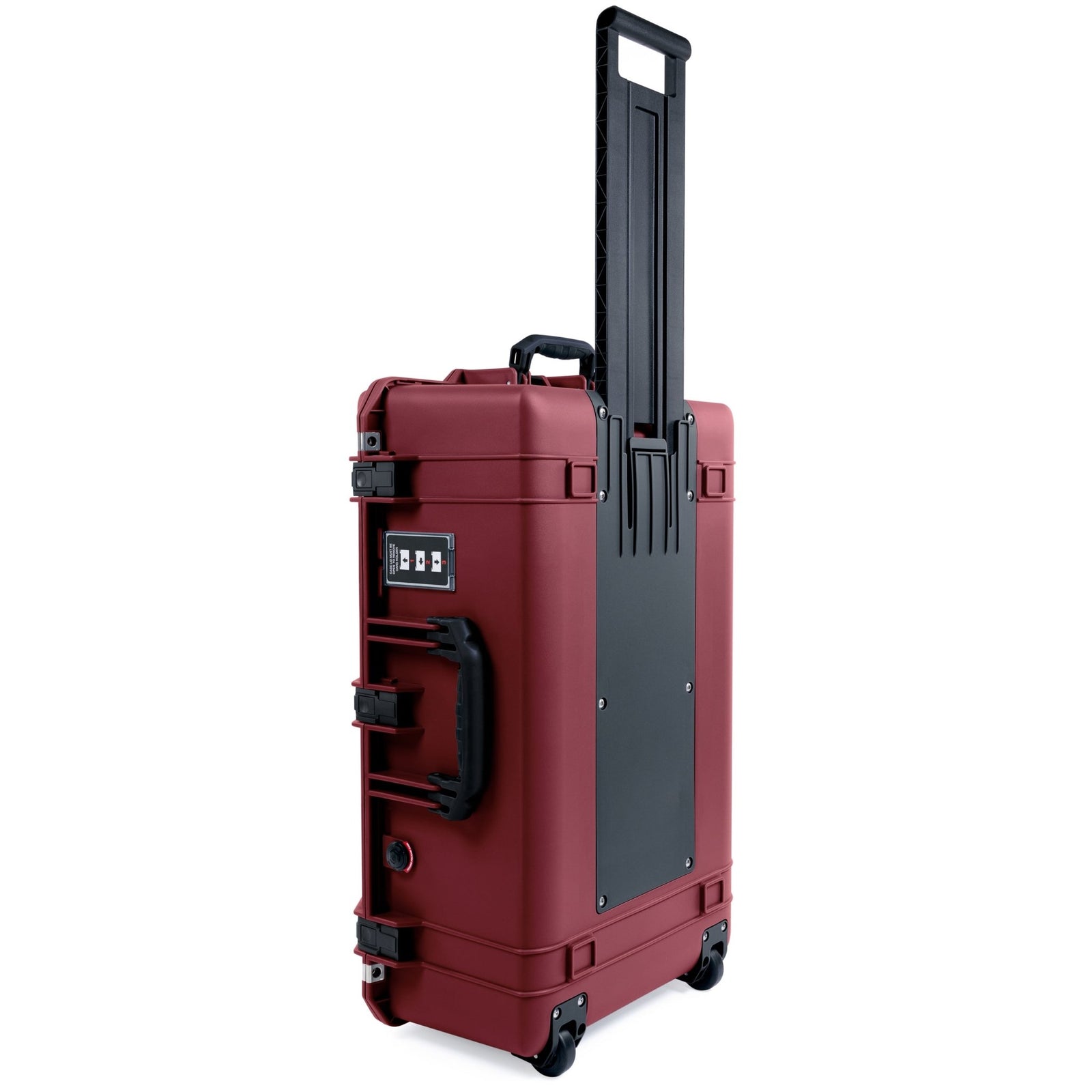 Pelican 1595 Air Case - Oxblood & Black Trolley - Pick & Pluck Foam / TRVL Lid Organizer