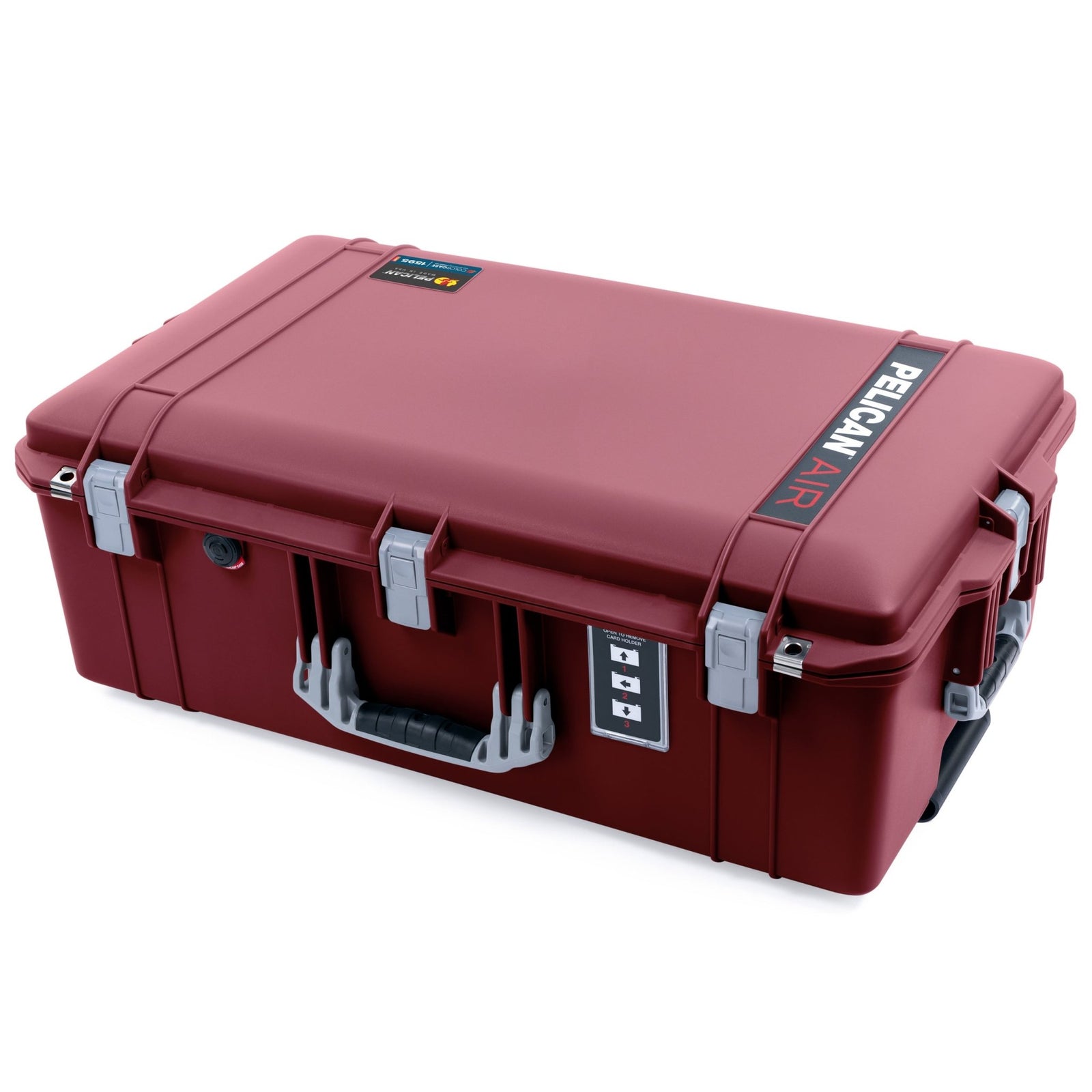 Pelican 1595 Air Case - Oxblood & Silver - Pick & Pluck Foam / TRVL Lid Organizer