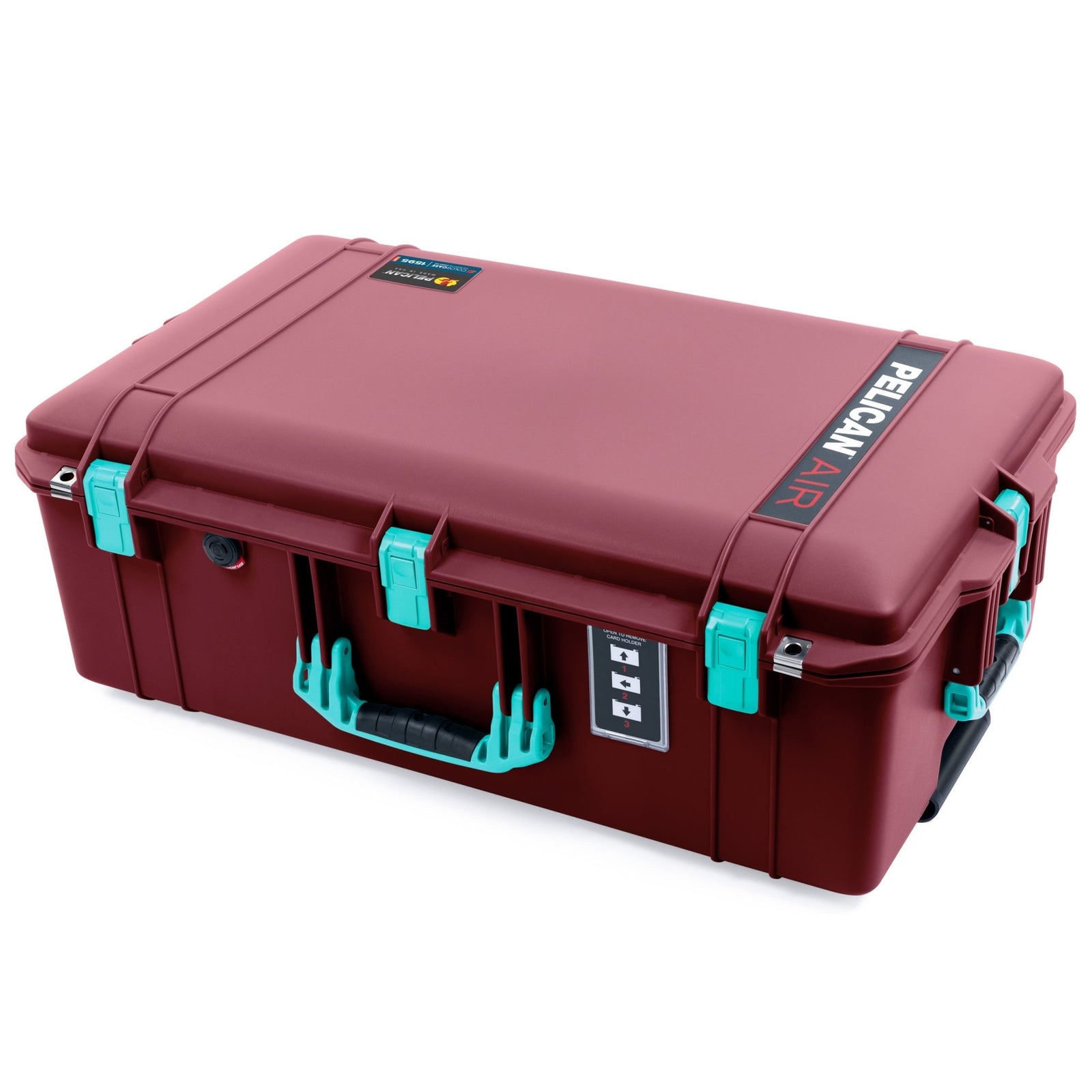 Pelican 1595 Air Case - Oxblood & Teal - Pick & Pluck Foam / TRVL Lid Organizer