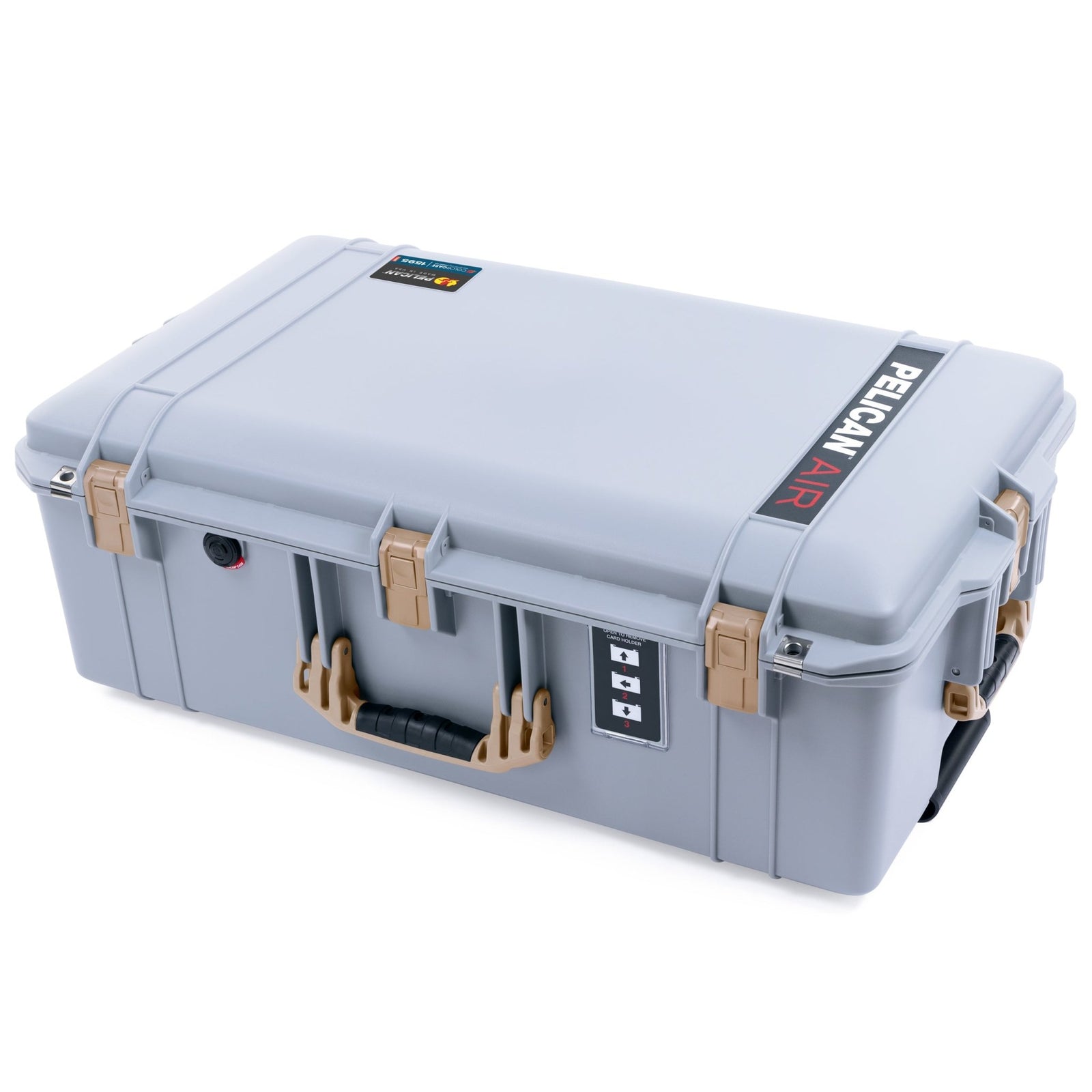 Pelican 1595 Air Case - Silver & Desert Tan Trolley - Empty