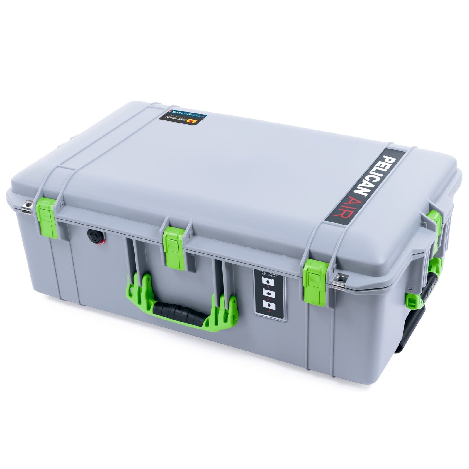 Pelican 1595 Air Case - Silver & Lime Green Trolley - Empty