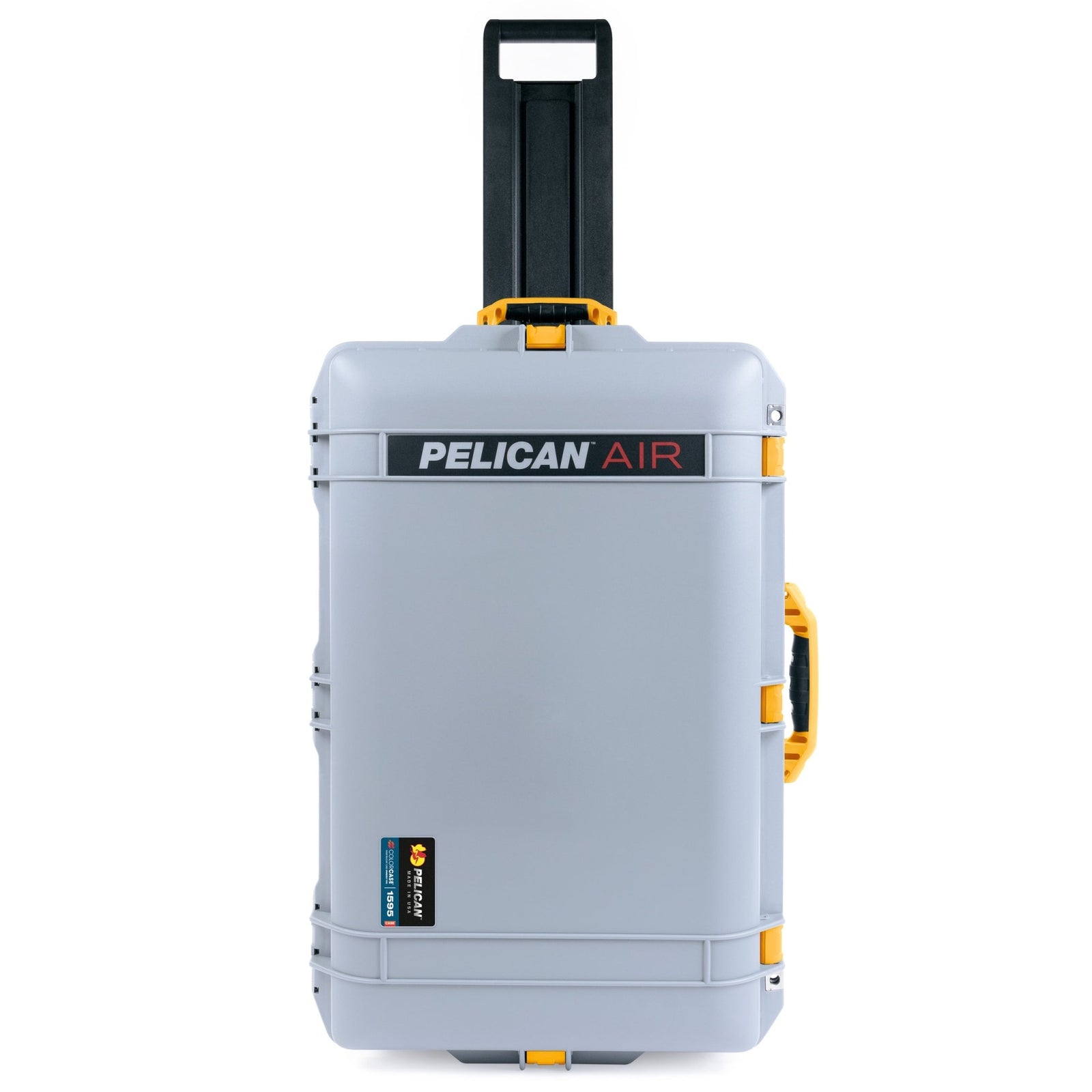 Pelican 1595 Air Case - Silver & Yellow Trolley - Empty