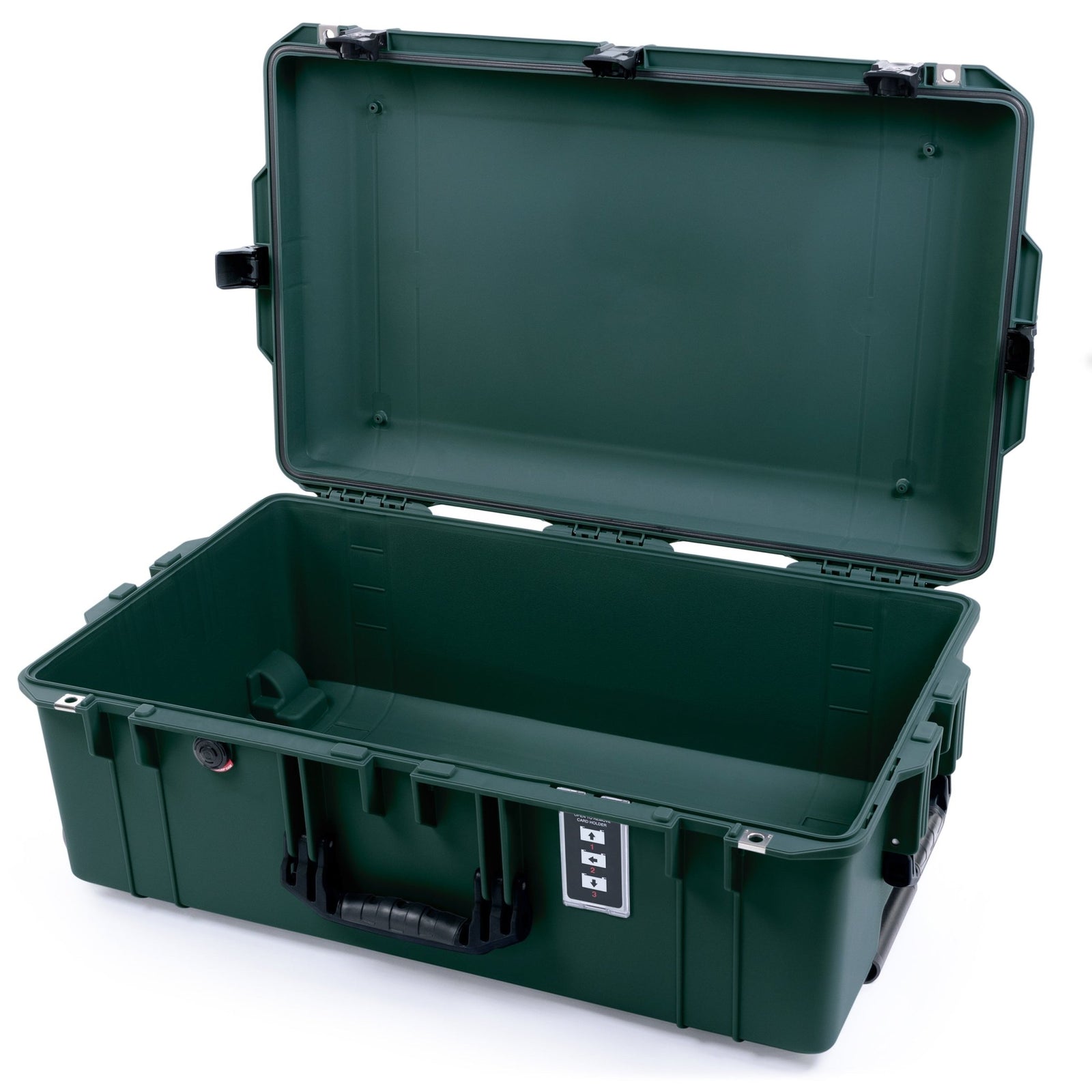 Pelican 1595 Air Case - Trekking Green & Black TSA Latches + Trolley - Empty