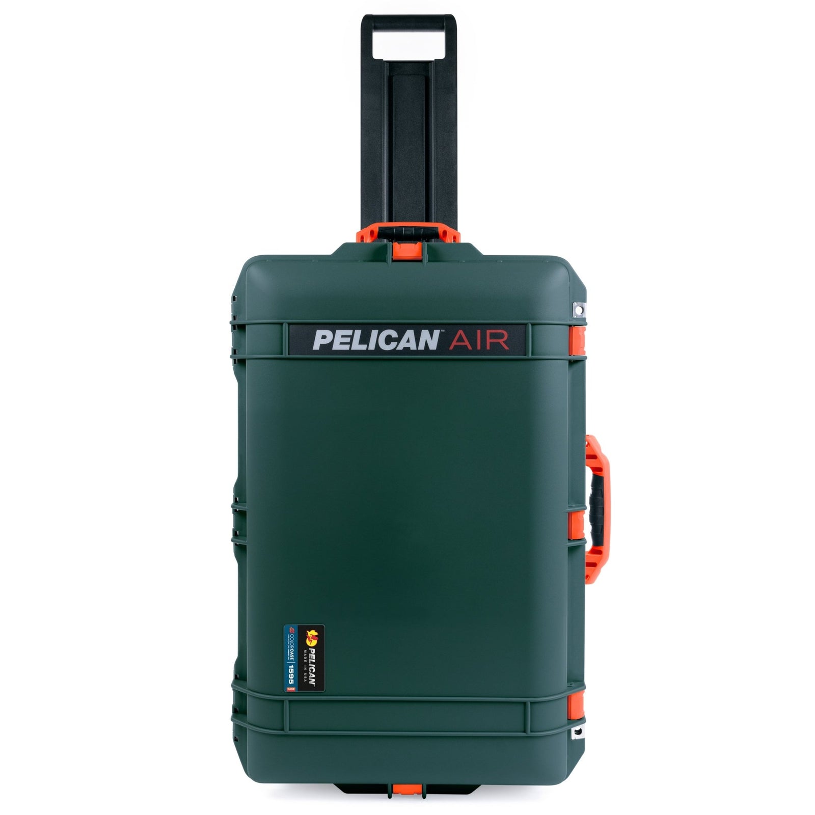 Pelican 1595 Air Case - Trekking Green & Orange Trolley - Empty