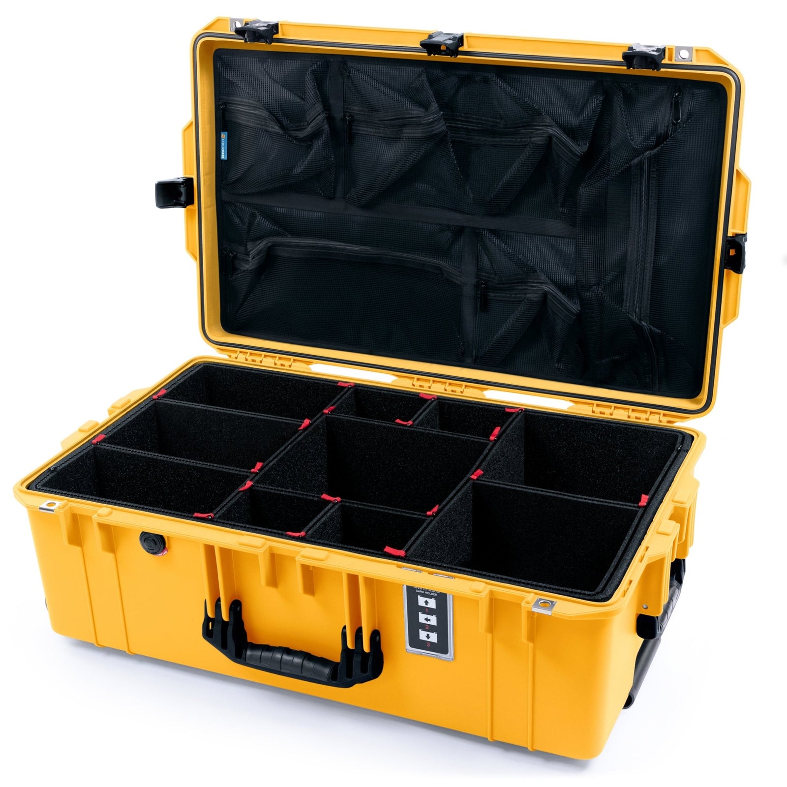 Pelican 1595 Air Case - Yellow & Black TSA Latches - TrekPak Divider System / Mesh Lid Organizer