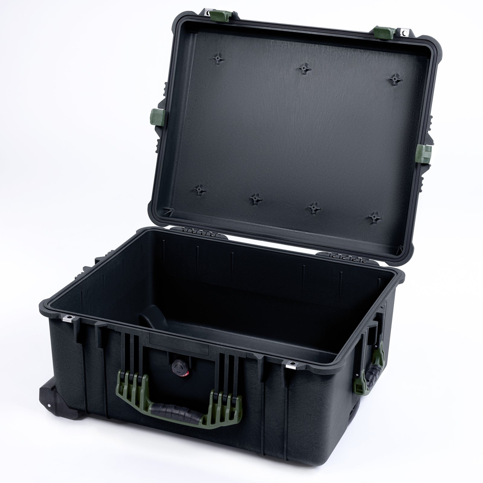 Pelican 1610 Case, Black with OD Green Handles and Latches - Empty