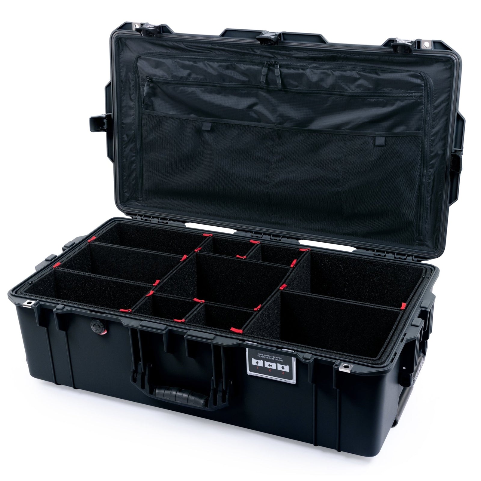 Pelican 1615 Air Case - Black TSA Latches - TrekPak Divider System / TRVL Lid Organizer