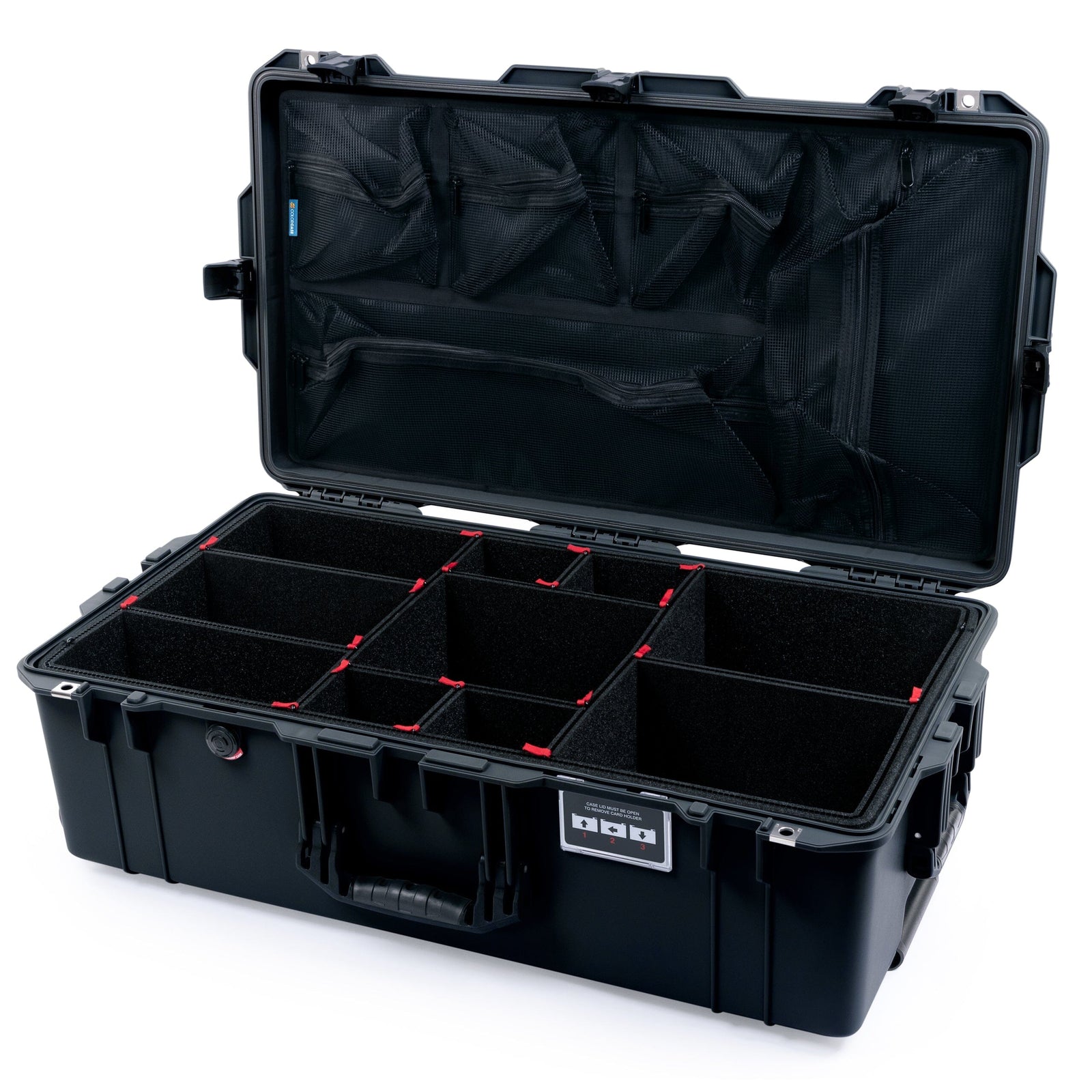 Pelican 1615 Air Case - Black TrekPak Divider System / Mesh Lid Organizer ColorCase 016150-0120-110-111