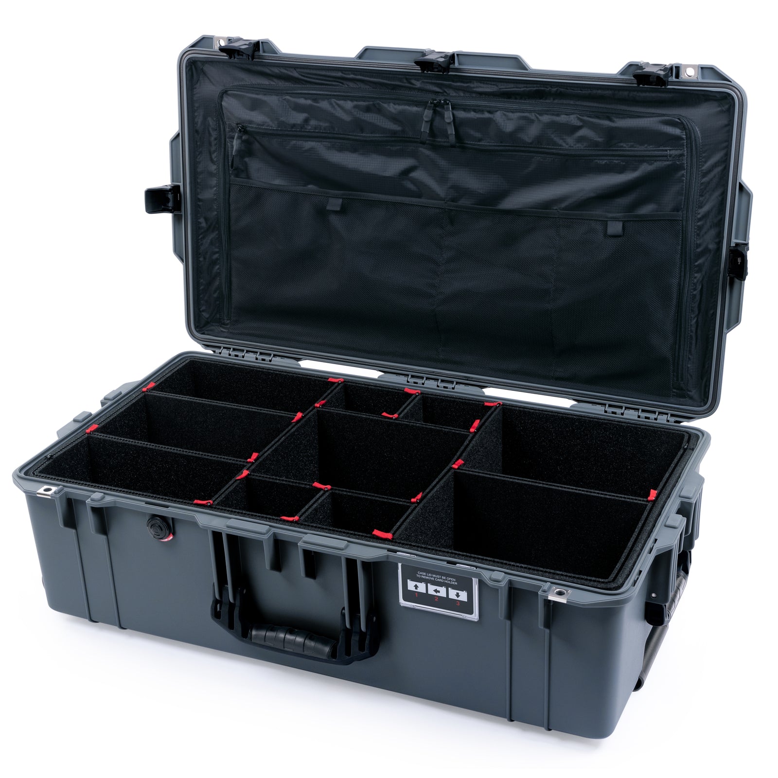 Pelican 1615 Air Case - Charcoal & Black - TrekPak Divider System / TRVL Lid Organizer