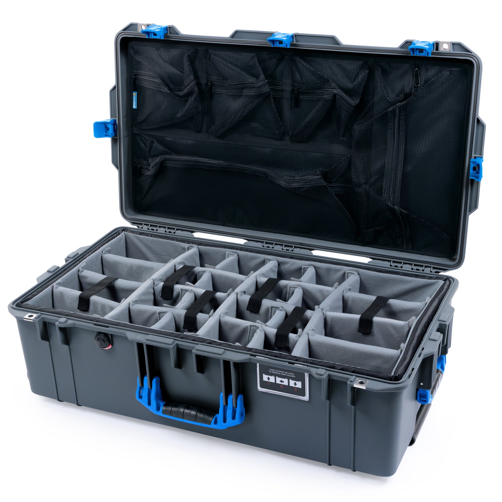 Pelican 1615 Air Case - Charcoal & Blue Trolley
