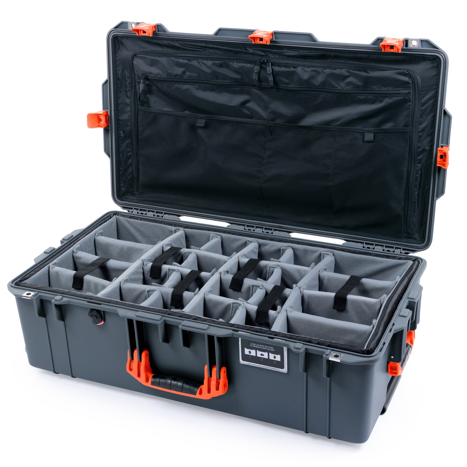 Pelican 1615 Air Case - Charcoal & Orange Trolley