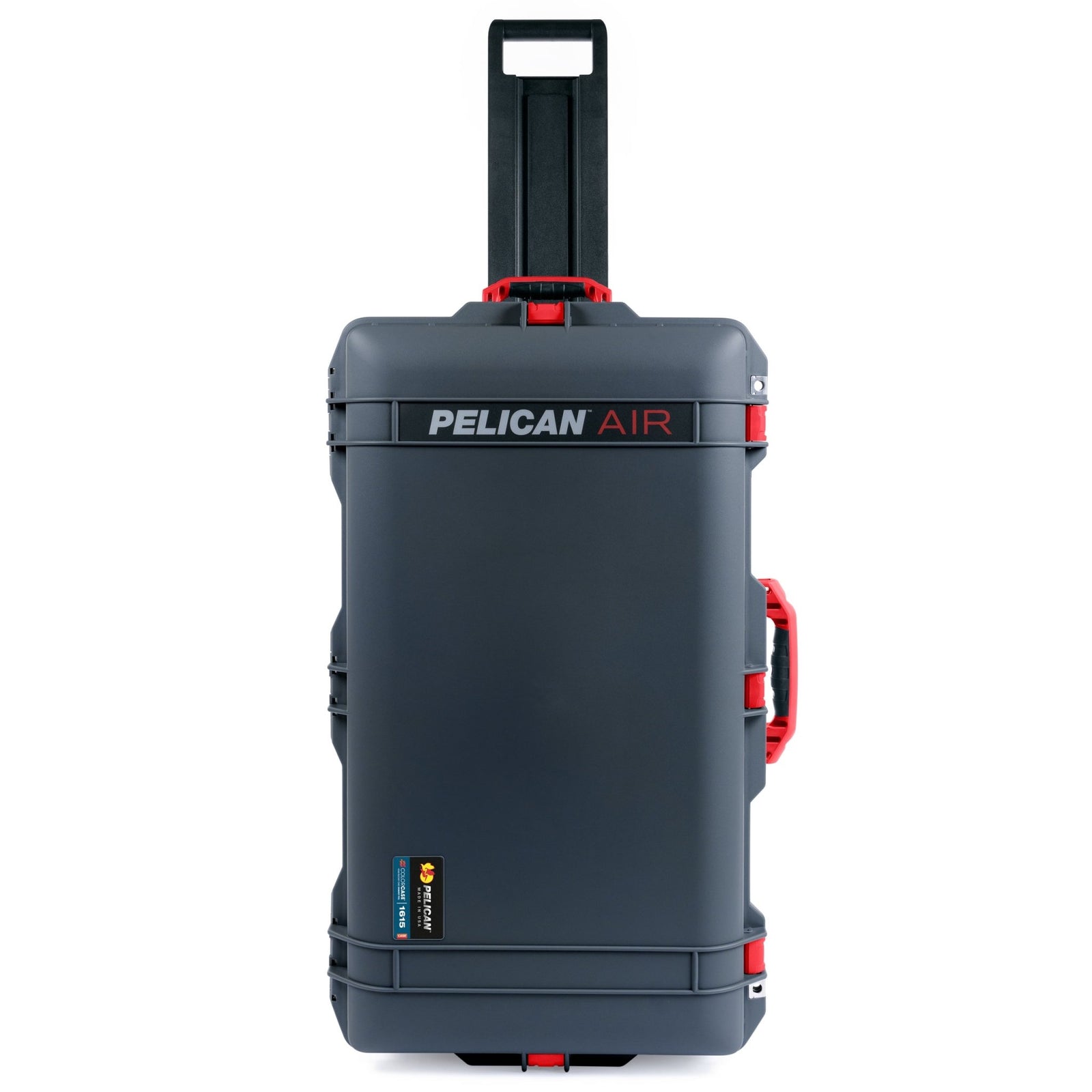 Pelican 1615 Air Case - Charcoal & Red TSA Latches + Trolley - Empty
