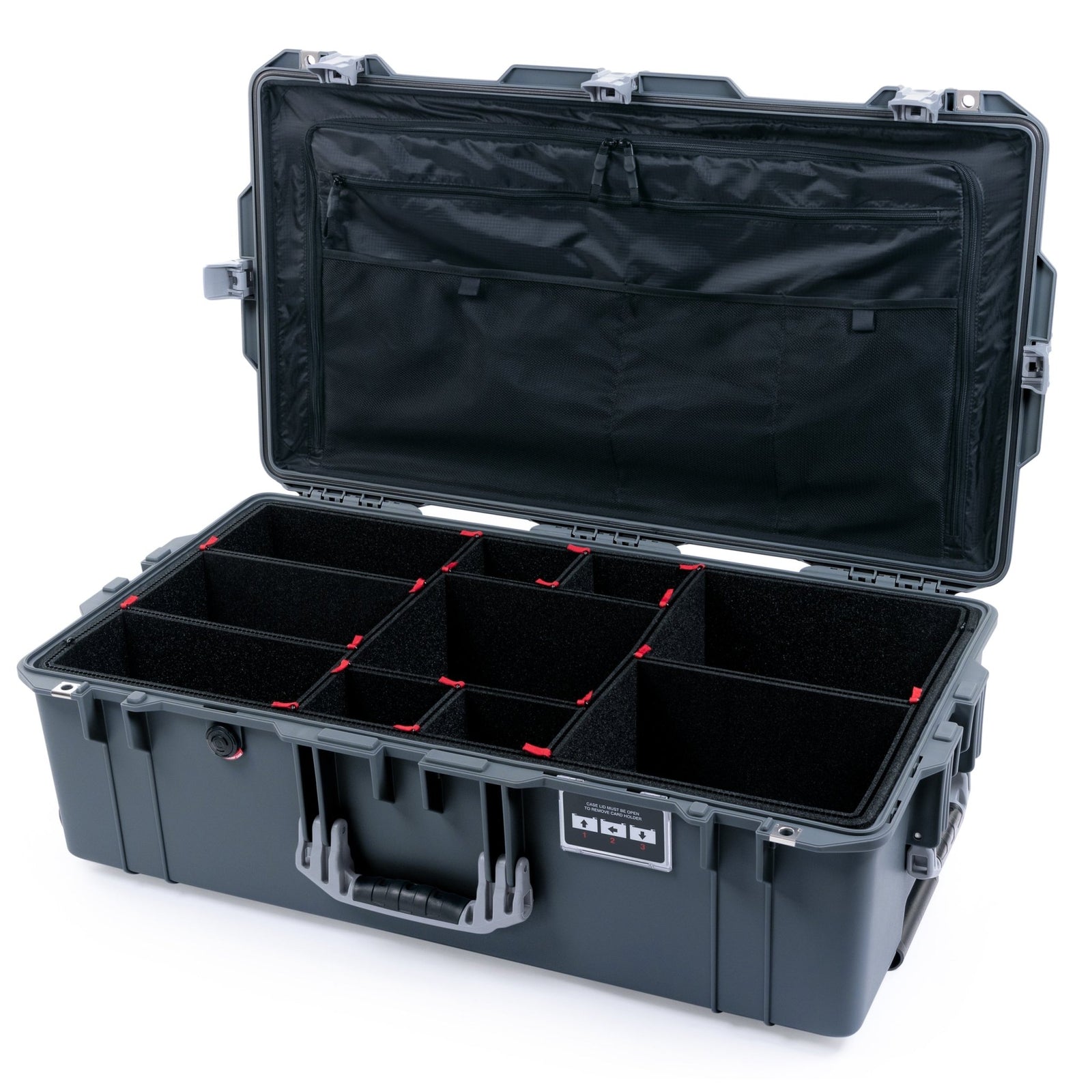 Pelican 1615 Air Case - Charcoal & Silver - TrekPak Divider System / TRVL Lid Organizer