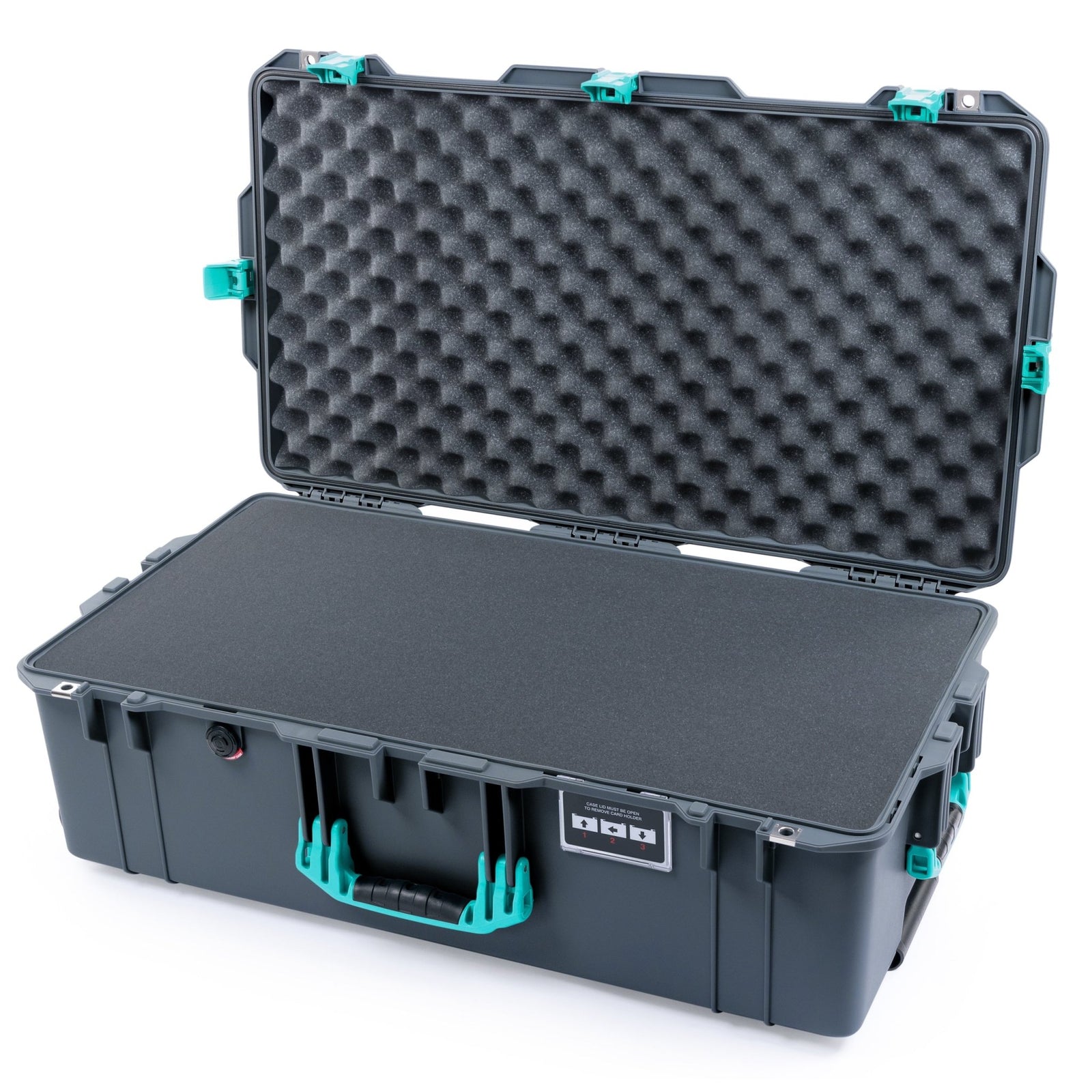 Pelican 1615 Air Case - Charcoal & Teal Trolley - Pick & Pluck Foam / Convoluted Lid Foam
