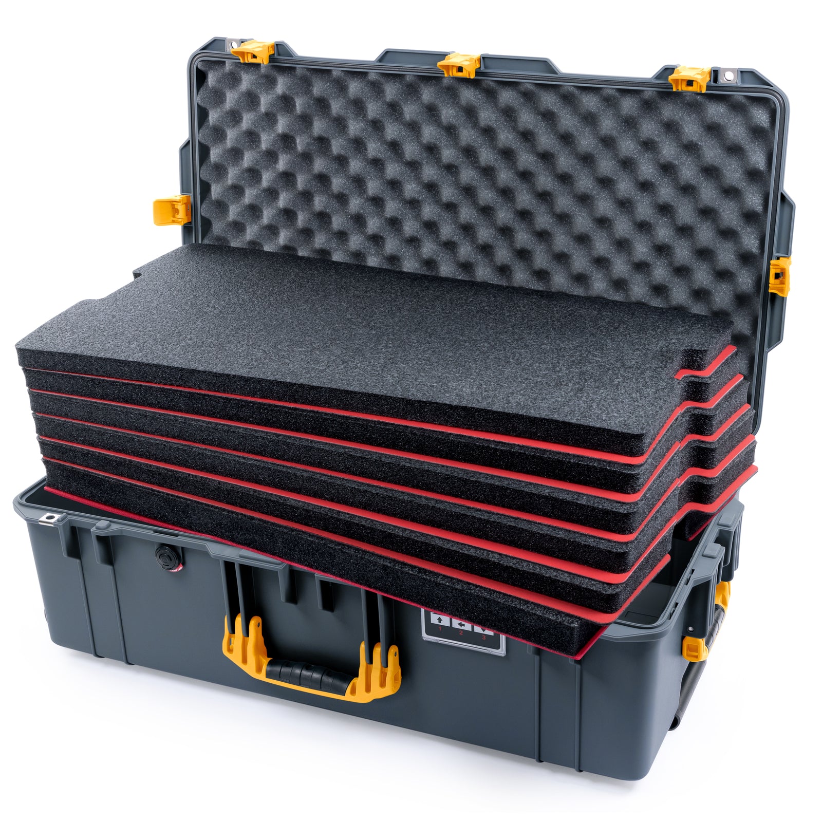 Pelican 1615 Air Case - Charcoal & Yellow Trolley