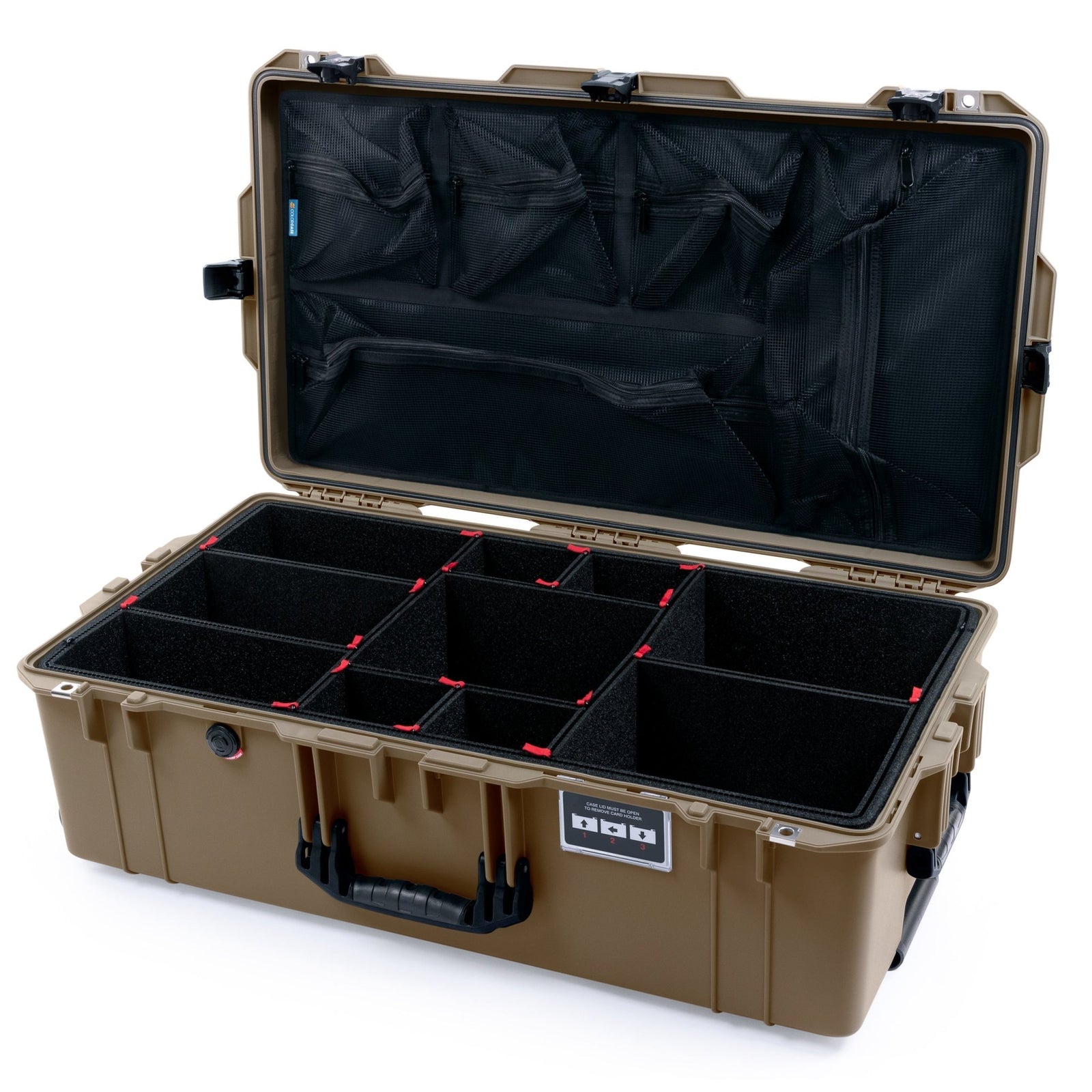 Pelican 1615 Air Case - Dark Desert Dirt & Black TSA Latches - TrekPak Divider System / Mesh Lid Organizer
