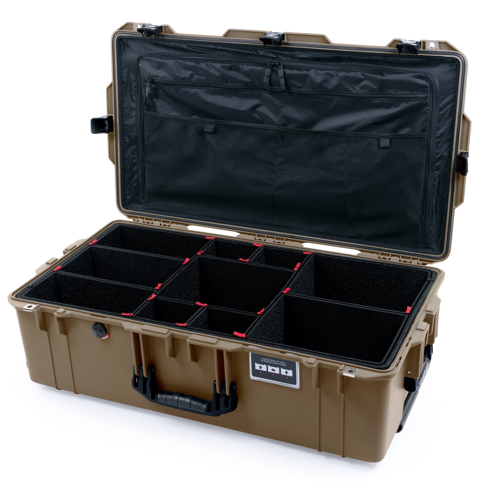 Pelican 1615 Air Case - Dark Desert Dirt & Black TSA Latches - TrekPak Divider System / TRVL Lid Organizer